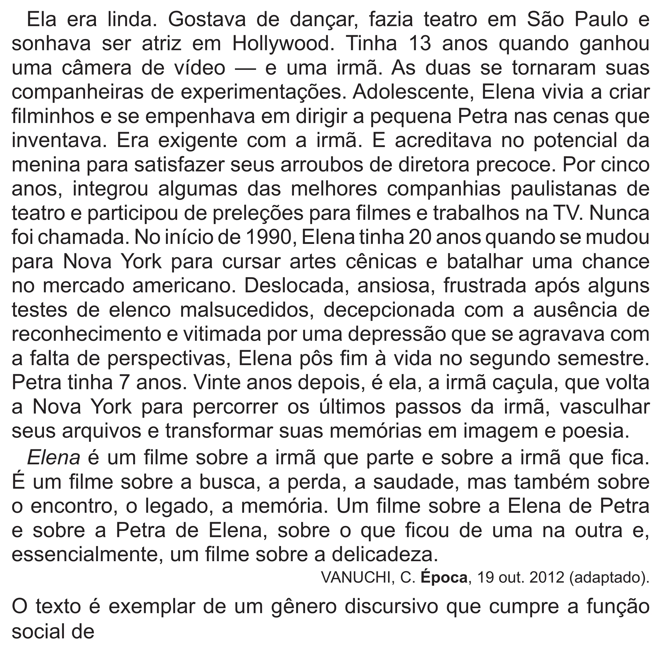 Enunciado original completo da questão 12 do ENEM 2022 - 1º Dia – Caderno 10 – Verde (Libras – Superampliada) – Aplicação Regular, página 17.