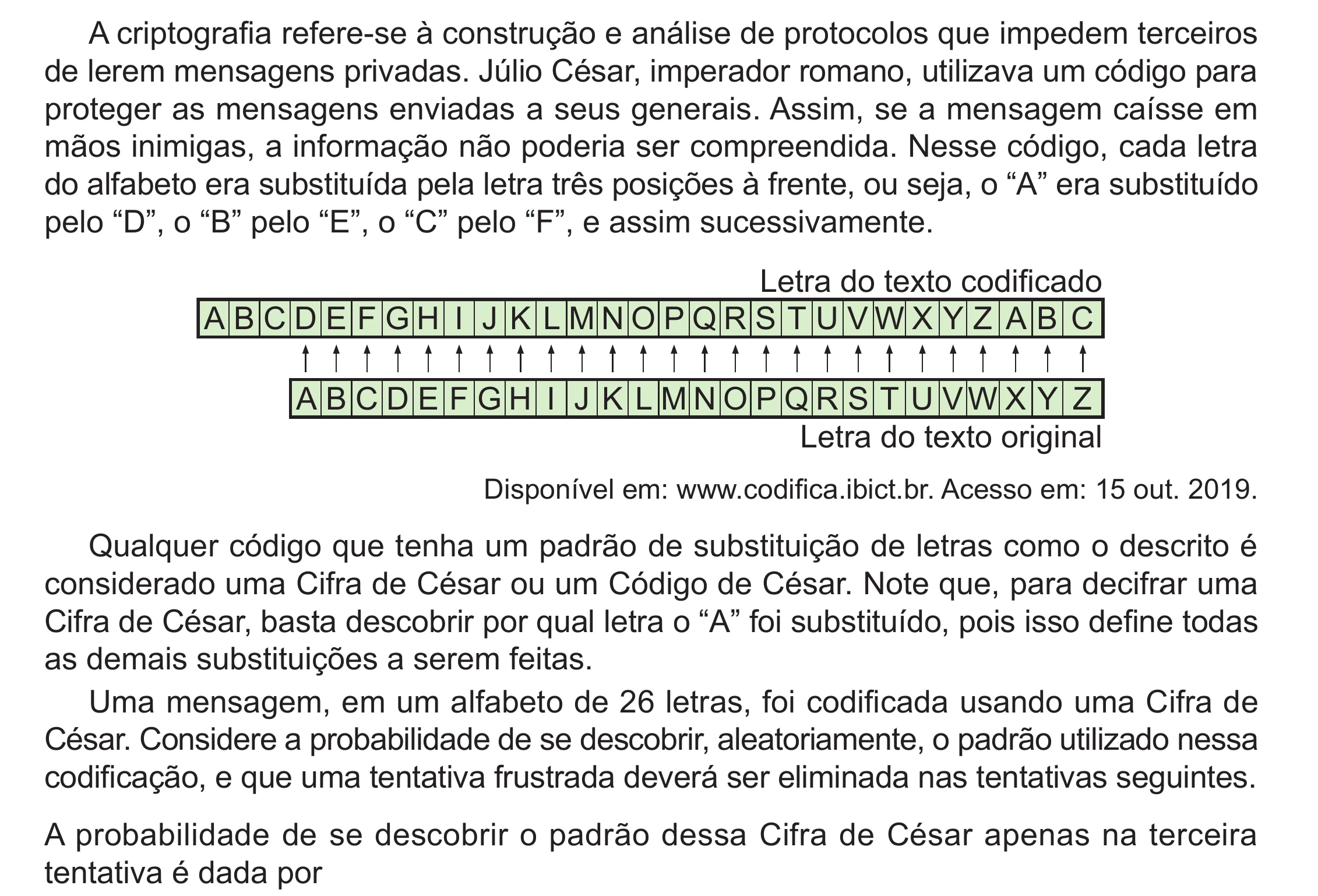 Enunciado original completo da questão 171 do ENEM 2024 - 2º Dia – Caderno 12 – Roxo (Libras) – Aplicação Regular - (Ampliada), página 55.