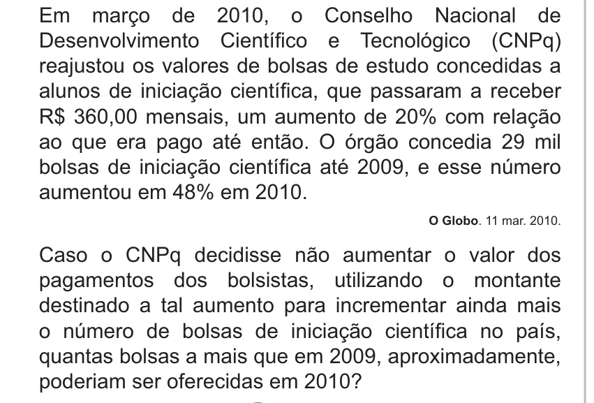 Enunciado original completo da questão 177 do ENEM 2010 - 2º Dia – Caderno 5 – Amarelo – Reaplicação/PPL, página 31.