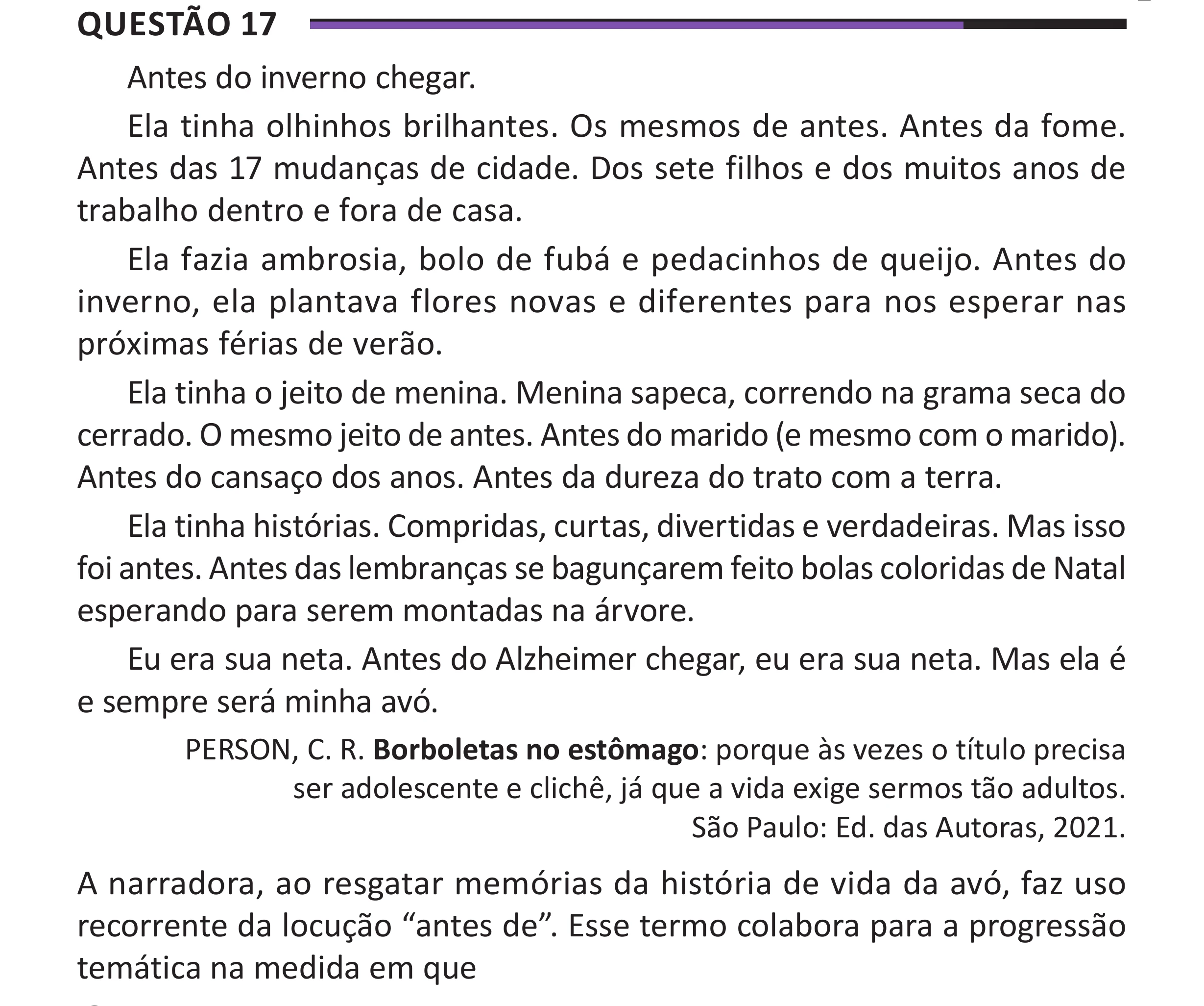 Enunciado original completo da questão 17 do ENEM 2025 - 1º Dia – Caderno 10 – Roxo (Libras) – Aplicação Regular - (Superampliada), página 23.