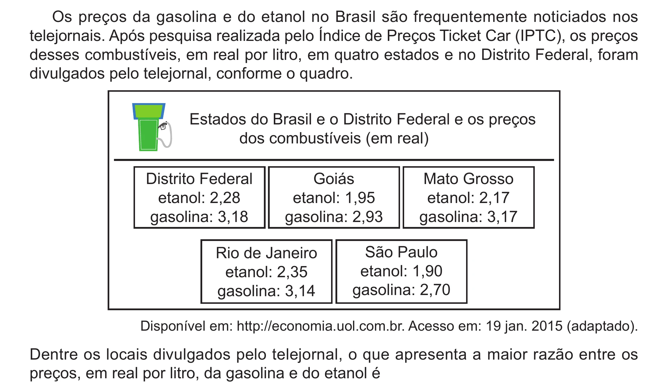 Enunciado original completo da questão 171 do ENEM 2024 - 2º Dia – Caderno 8 – Verde (Ampliada) – Reaplicação/PPL, página 56.