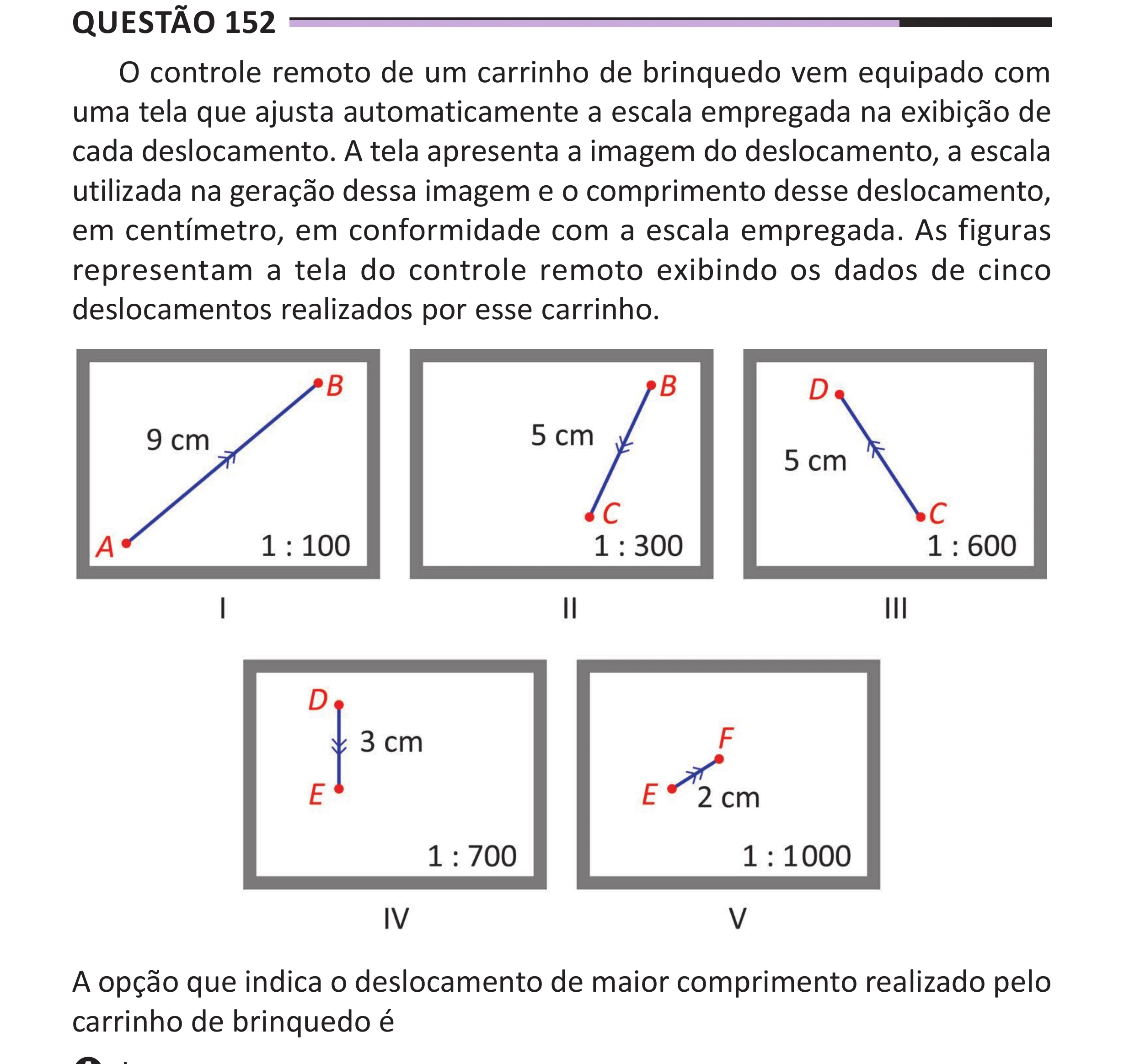 Enunciado original completo da questão 152 do ENEM 2025 - 2º Dia – Caderno 12 – Roxo (Libras) – Aplicação Regular - (Superampliada), página 65.