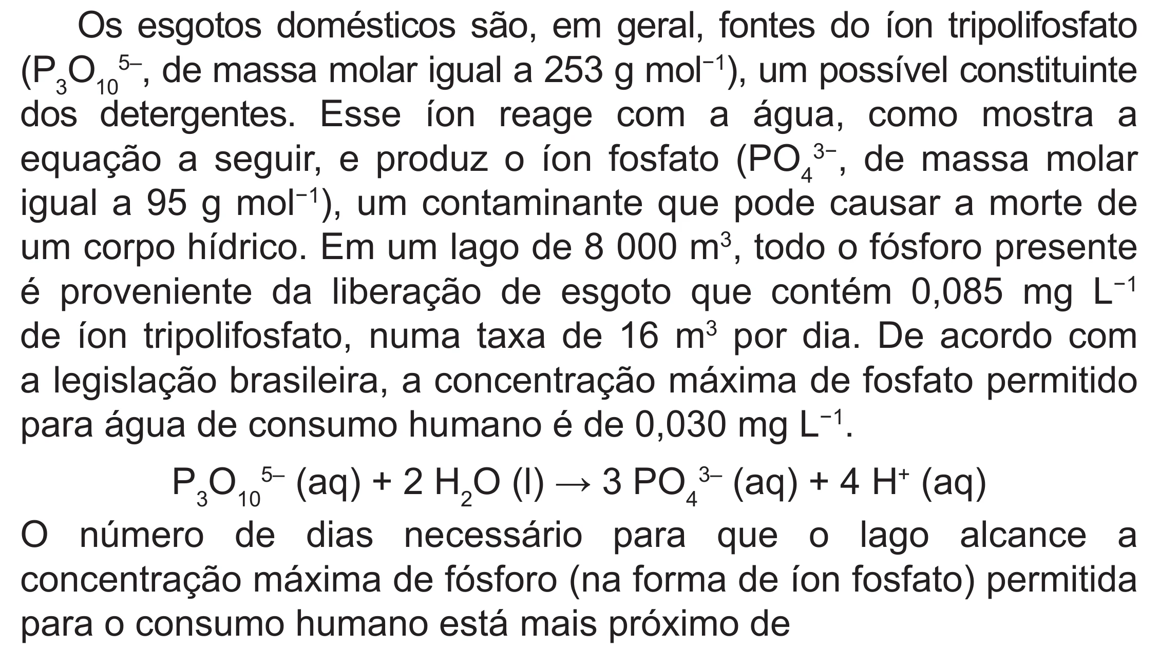 Enunciado original completo da questão 113 do ENEM 2020 - 2º Dia – Caderno 8 – Rosa (Superampliada) – Reaplicação/PPL, página 18.