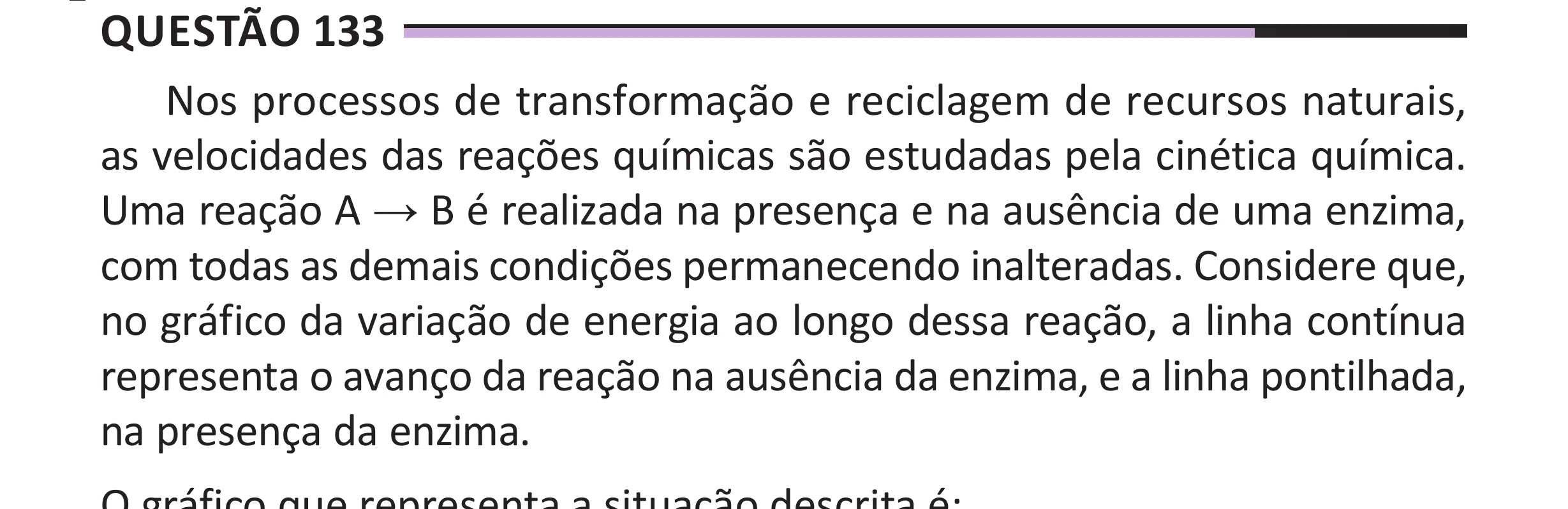 Enunciado original completo da questão 133 do ENEM 2025 - 2º Dia – Caderno 12 – Roxo (Libras) – Aplicação Regular - (Superampliada), página 46.