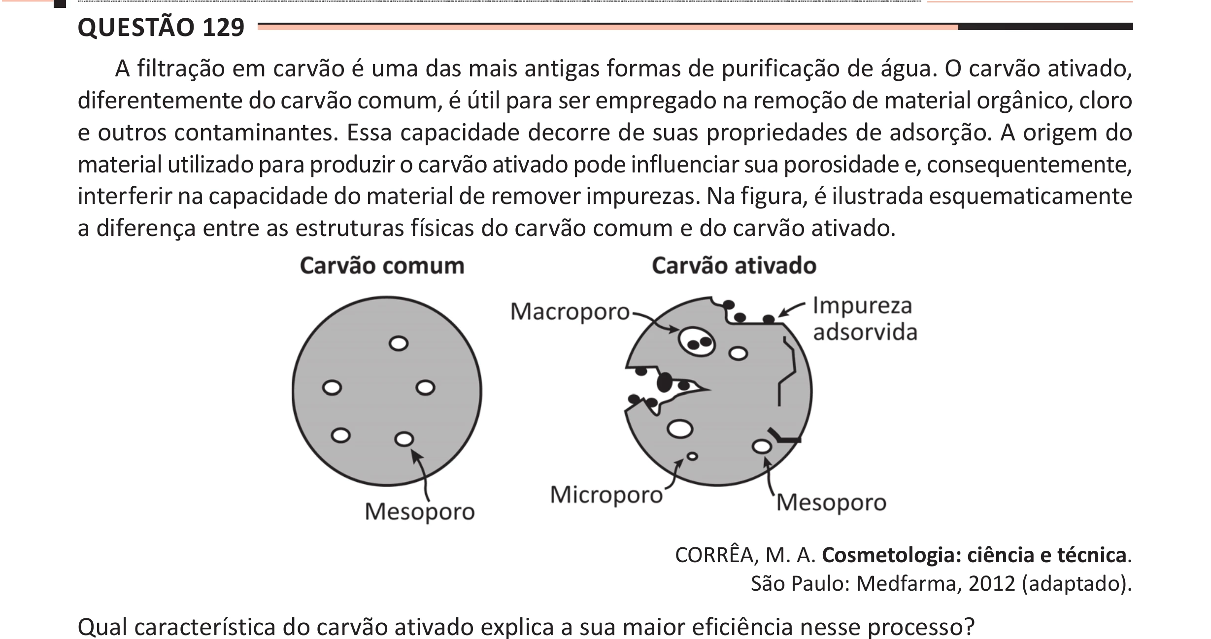 Enunciado original completo da questão 129 do ENEM 2025 - 2º Dia – Caderno 11 – Laranja (Braile e ledor) – Aplicação Regular - (Ampliada), página 28.