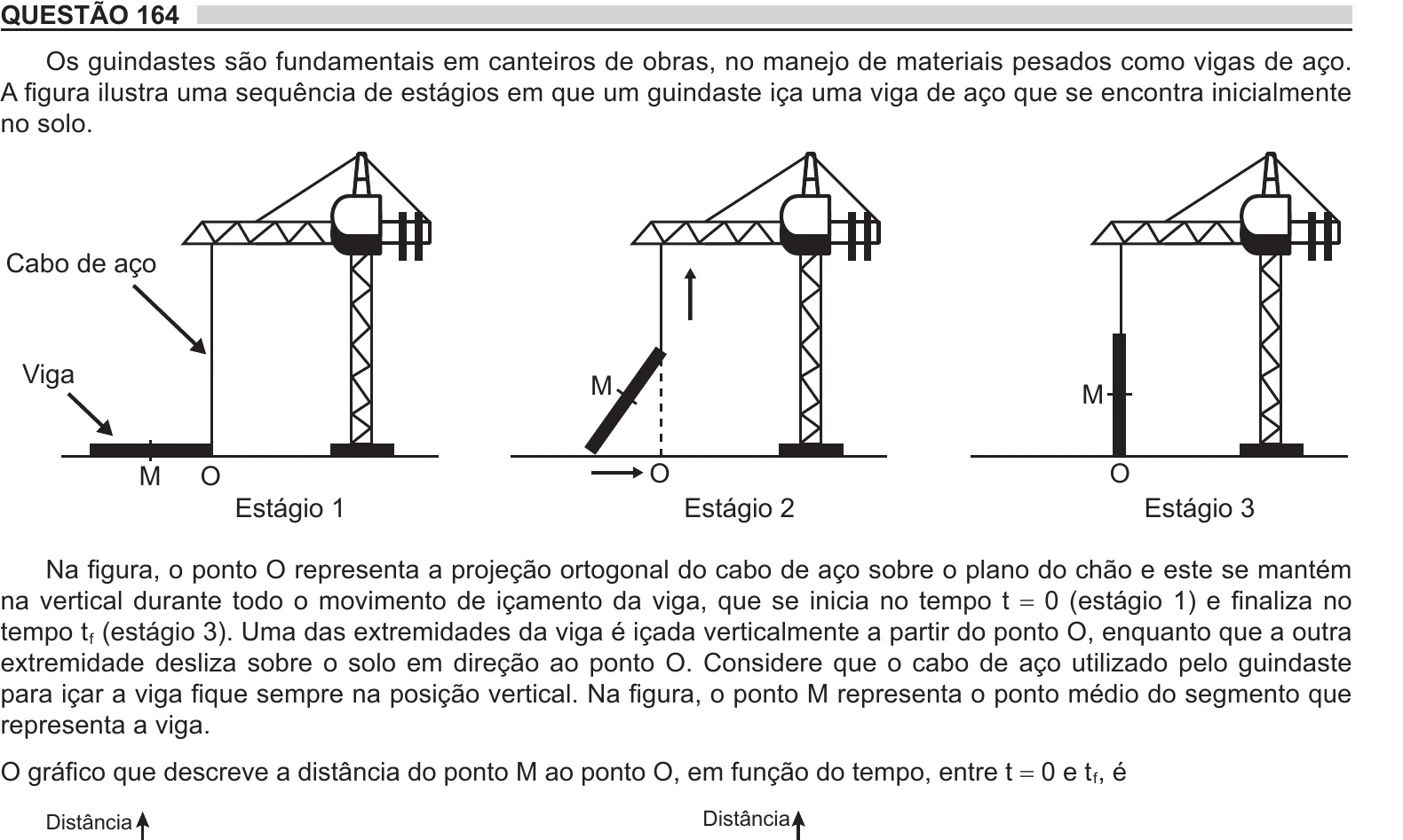 Enunciado original completo da questão 164 do ENEM 2018 - 2º Dia - Caderno 6 - Cinza – Aplicação regular, página 26.