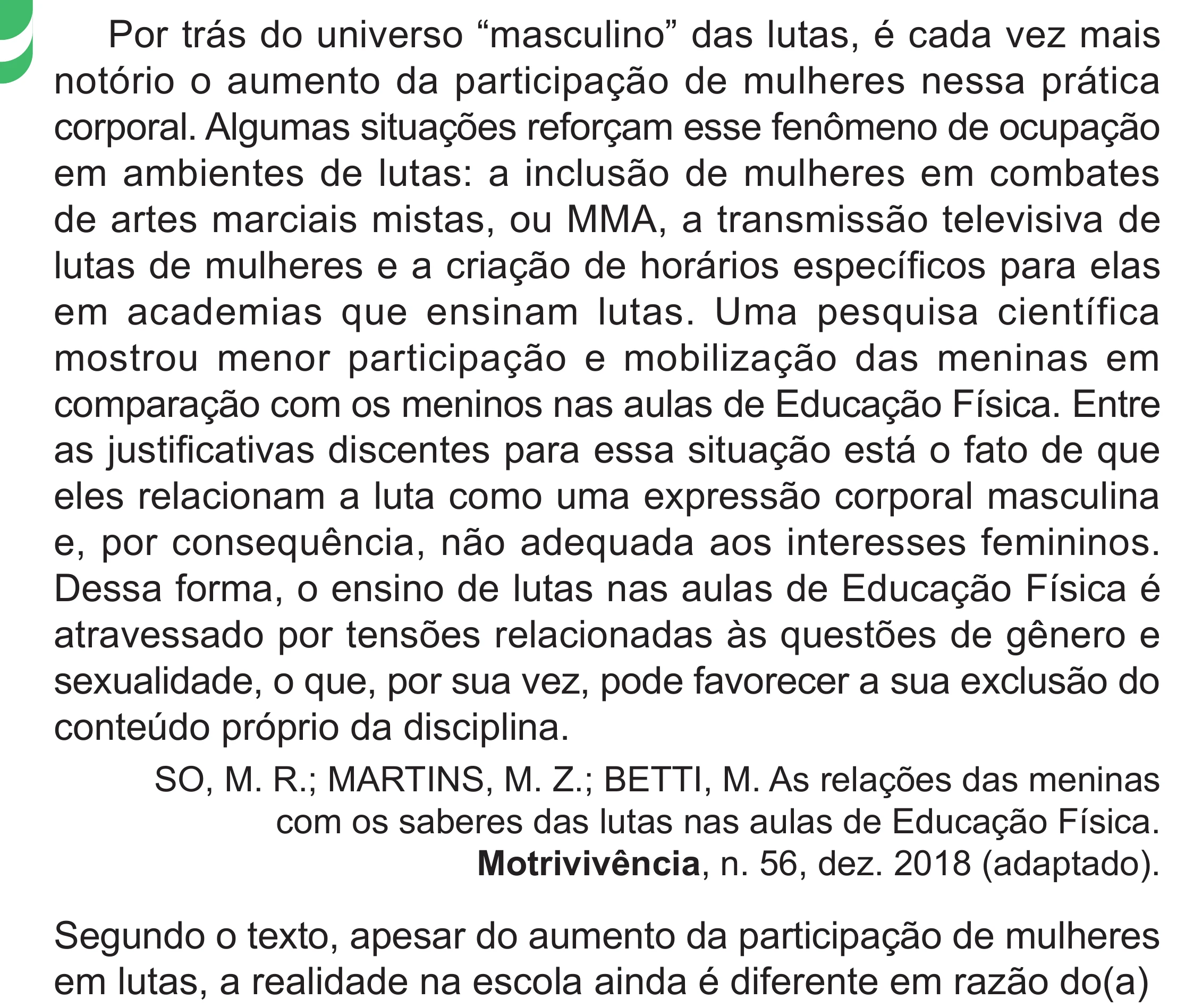 Enunciado original completo da questão 20 do ENEM 2024 - 1º Dia – Caderno 4 – Verde – Aplicação Regular - (Superampliada), página 28.