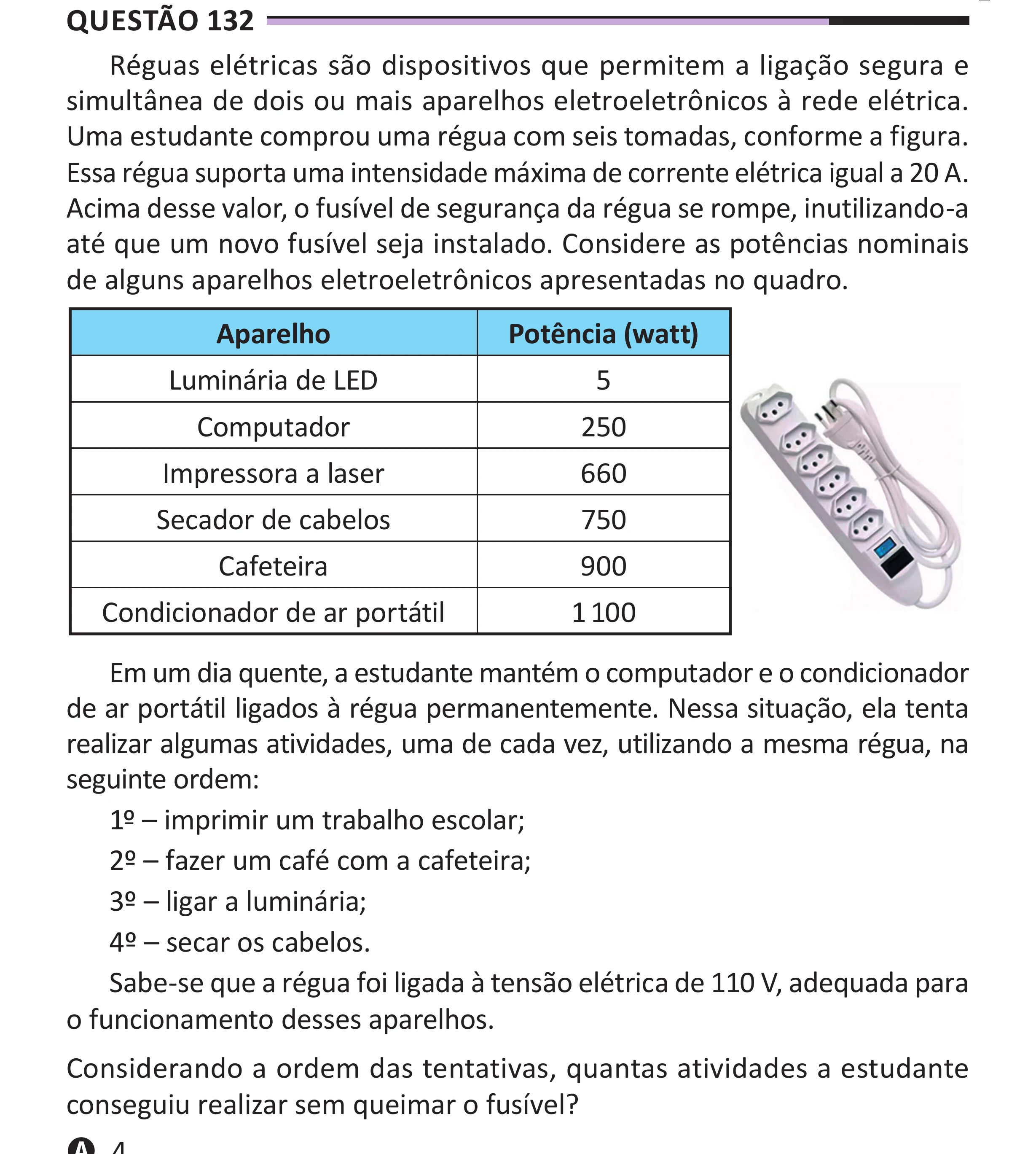 Enunciado original completo da questão 132 do ENEM 2025 - 2º Dia – Caderno 12 – Roxo (Libras) – Aplicação Regular - (Superampliada), página 45.