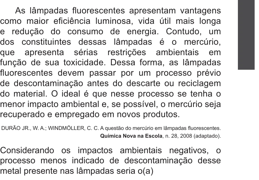 Enunciado original completo da questão 103 do ENEM 2017 - 2º Dia - Caderno 5 - Amarelo – Reaplicação/PPL, página 5.