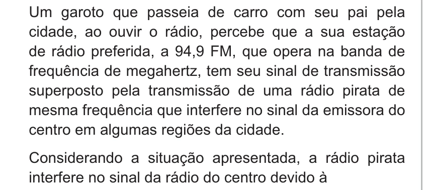 Enunciado original completo da questão 58 do ENEM 2010 - 1º Dia – Caderno 2 – Amarelo – Reaplicação/PPL, página 19.