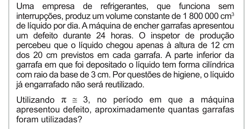 Enunciado original completo da questão 156 do ENEM 2010 - 2º Dia – Caderno 5 – Amarelo – Reaplicação/PPL, página 26.