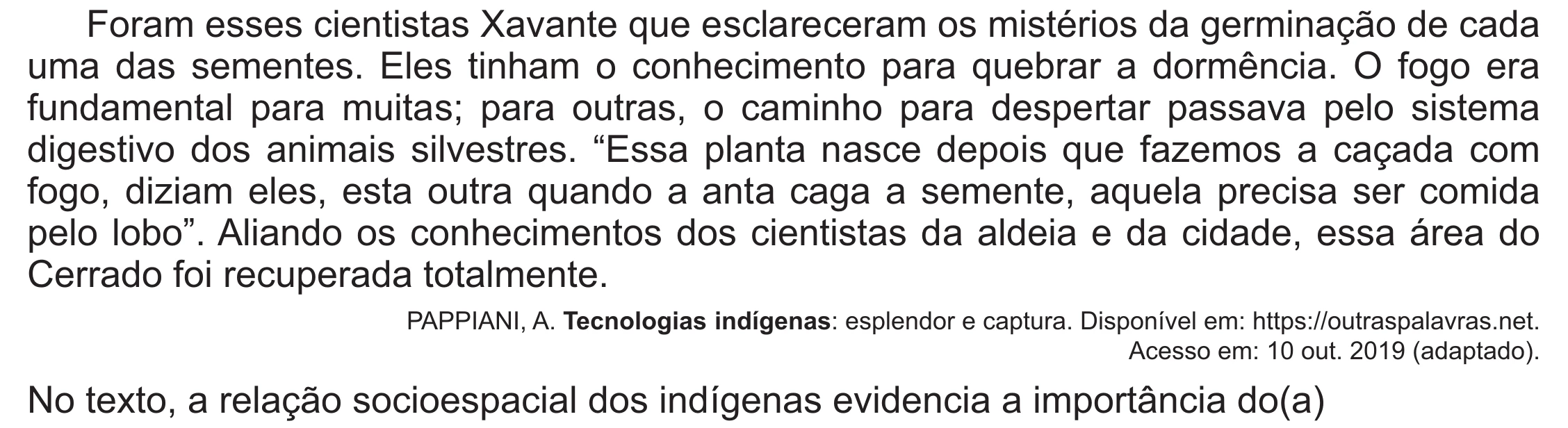 Enunciado original completo da questão 71 do ENEM 2021 - 1º Dia – Caderno 10 – Verde (Libras – Ampliada) – Aplicação Regular, página 55.