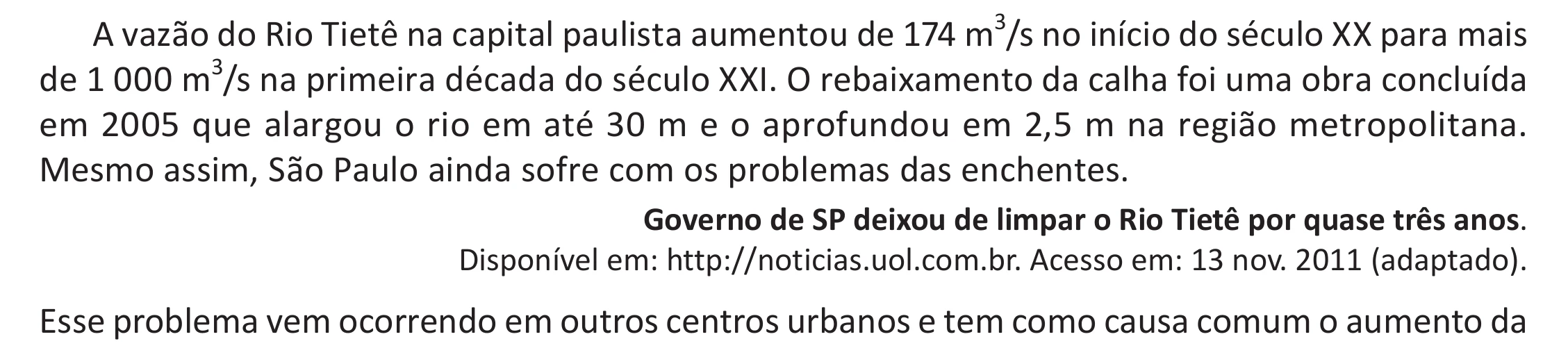 Enunciado original completo da questão 97 do ENEM 2025 - 2º Dia – Caderno 11 – Laranja (Braile e ledor) – Aplicação Regular - (Ampliada) - Belém, Ananindeua e Marituba, página 5.