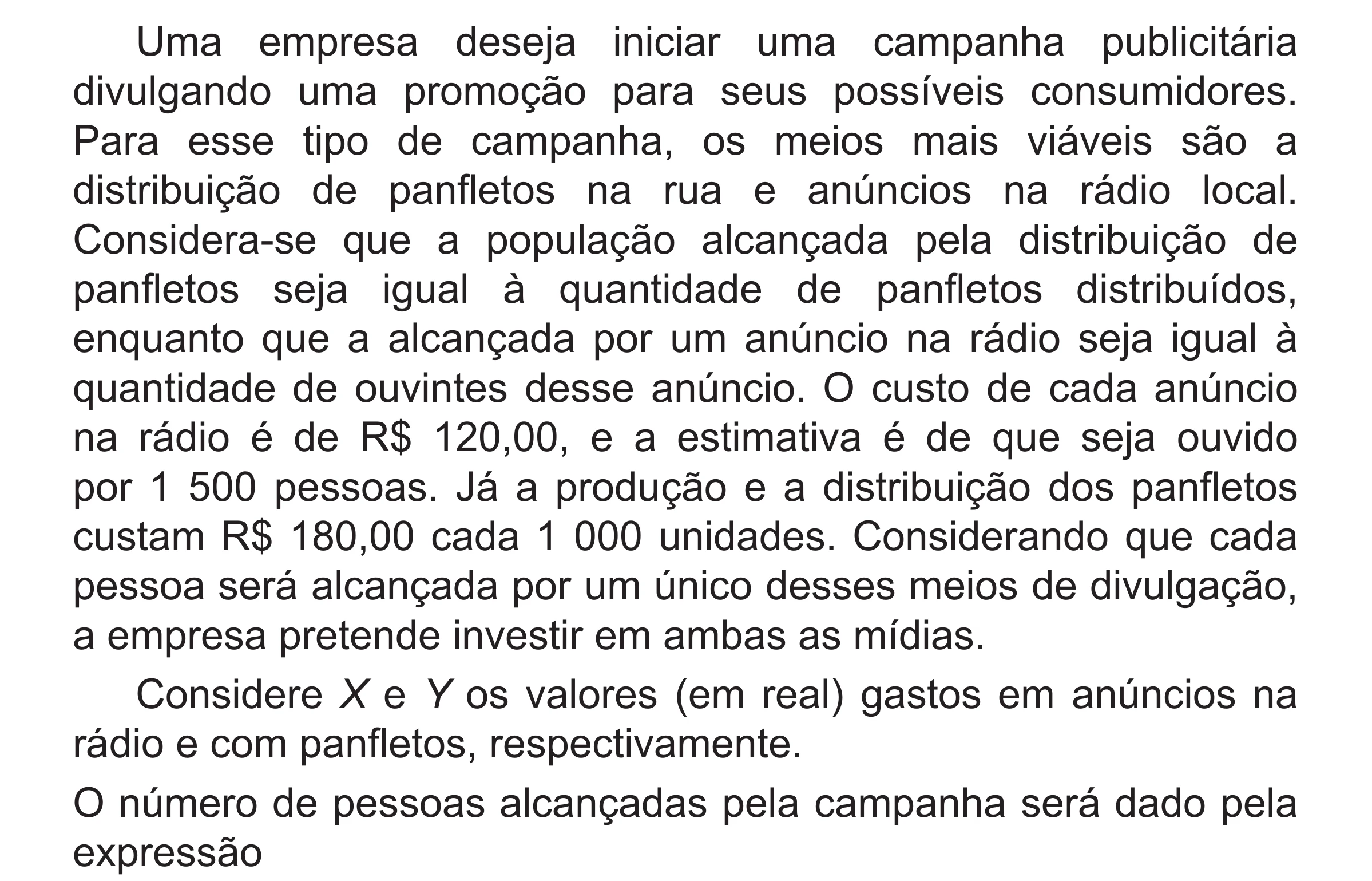 Enunciado original completo da questão 138 do ENEM 2018 - 2º Dia - Caderno 5 – Amarelo (Superampliada) – Aplicação regular, página 44.
