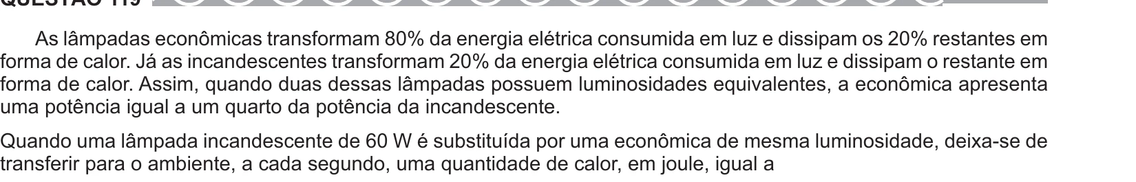Enunciado original completo da questão 119 do ENEM 2017 - 2º Dia - Caderno 6 - Cinza – Reaplicação/PPL, página 10.