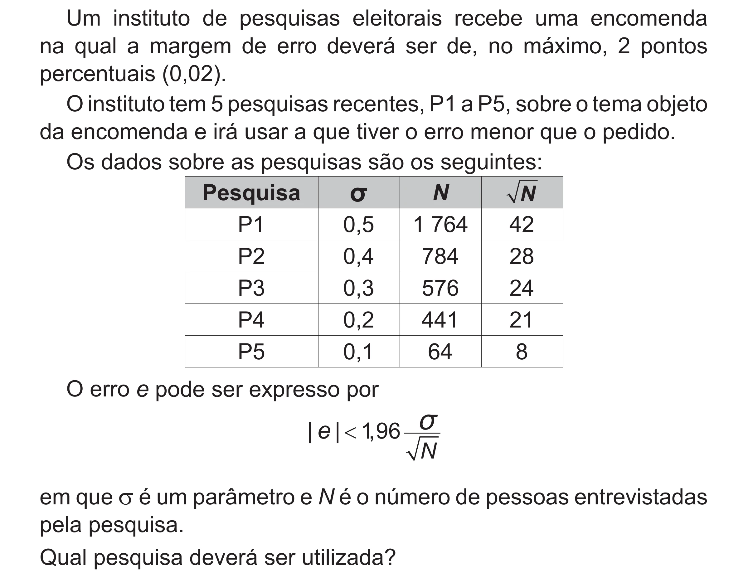 Enunciado original completo da questão 151 do ENEM 2017 - 2º Dia - Caderno 5 – Amarelo (Superampliada) – Aplicação regular, página 51.