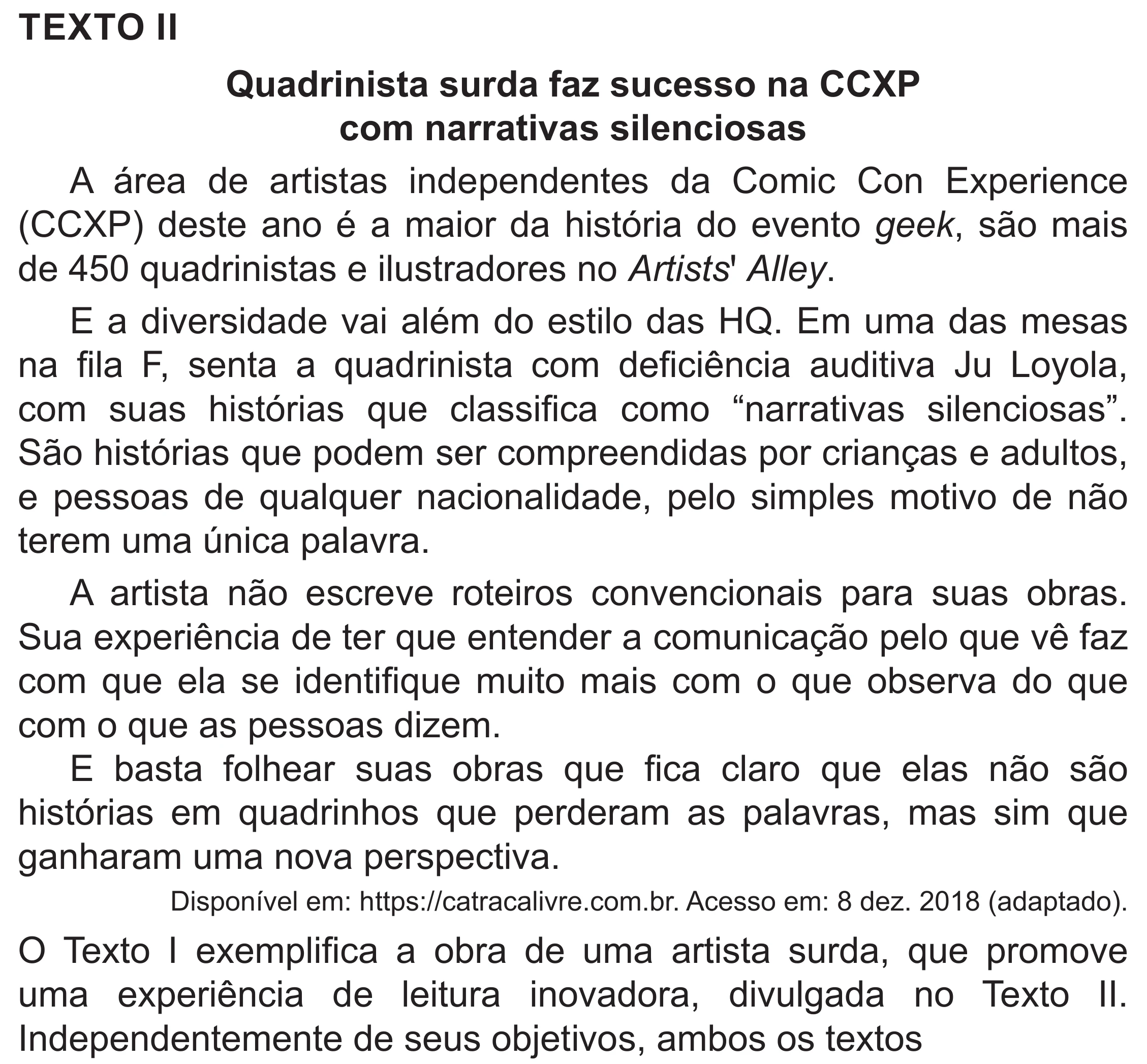Enunciado original completo da questão 22 do ENEM 2019 - 1º Dia – Caderno 2 – Amarelo (Superampliada) – Aplicação Regular, página 26.