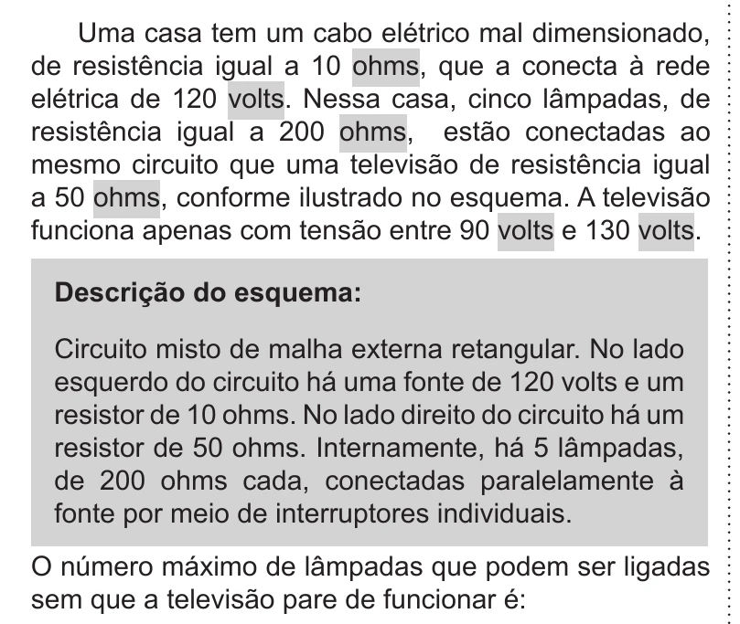 Enunciado original completo da questão 103 do ENEM 2019 - 2º Dia – Caderno 11 – Laranja (Braile e Ledor) – Aplicação Regular, página 7.