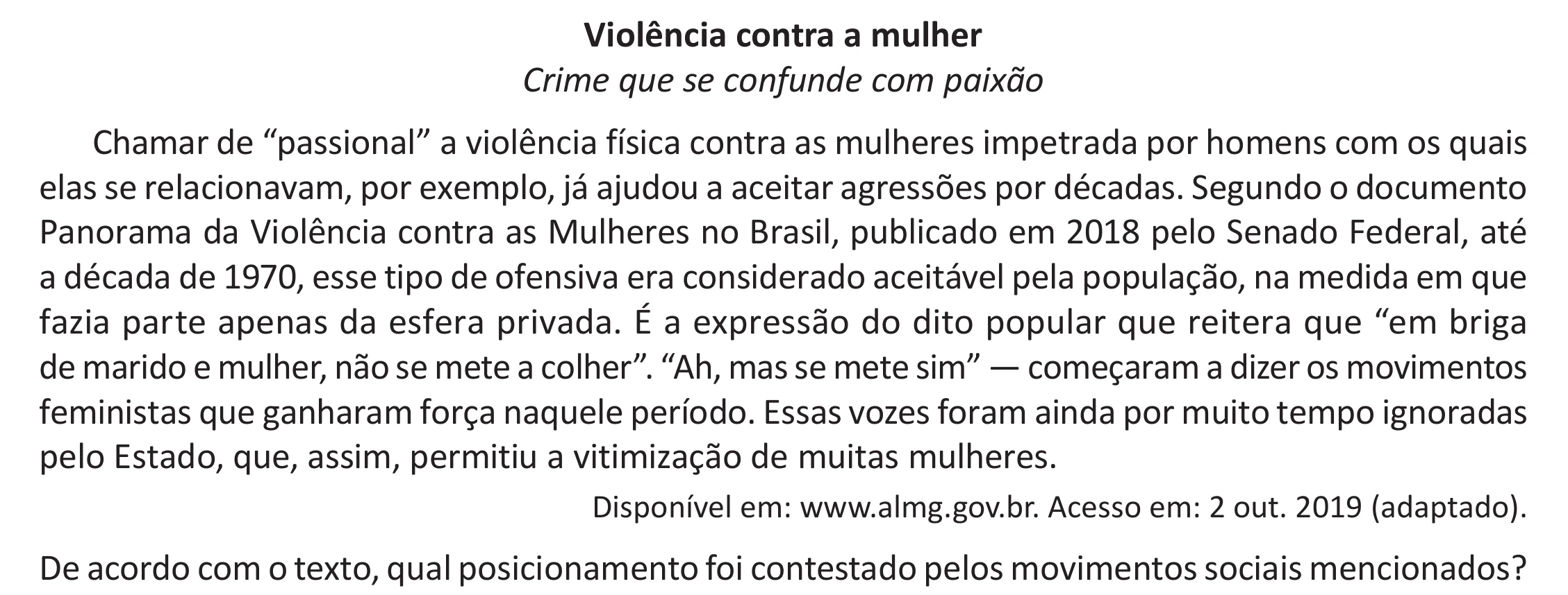 Enunciado original completo da questão 58 do ENEM 2025 - 1º Dia – Caderno 9 – Laranja (Braile e ledor) – Reaplicação - (Ampliada), página 45.
