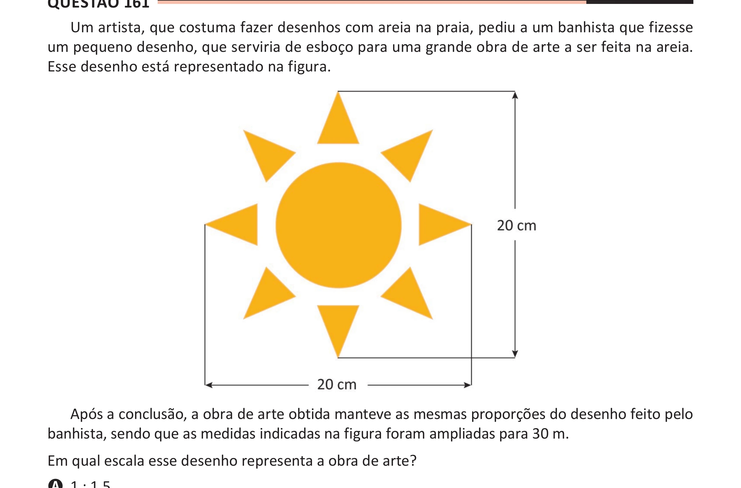 Enunciado original completo da questão 161 do ENEM 2025 - 2º Dia – Caderno 11 – Laranja (Braile e ledor) – Aplicação Regular - (Ampliada), página 50.