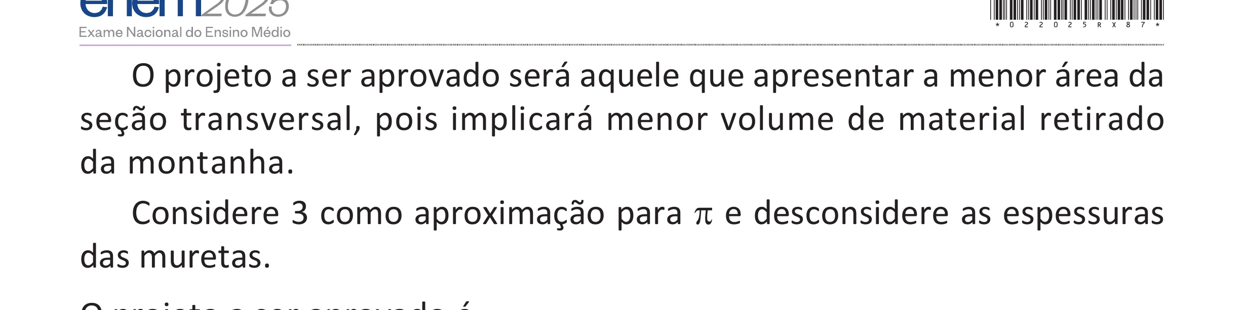 Enunciado original completo da questão 171 do ENEM 2025 - 2º Dia – Caderno 12 – Roxo (Libras) – Aplicação Regular - (Superampliada), página 87.