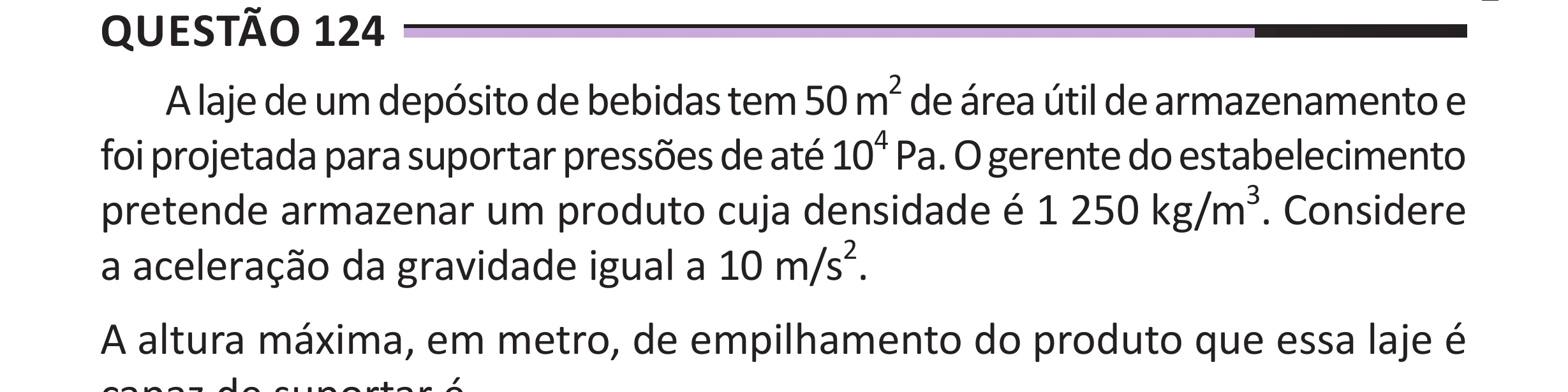 Enunciado original completo da questão 124 do ENEM 2025 - 2º Dia – Caderno 12 – Roxo (Libras) – Aplicação Regular - (Superampliada), página 35.