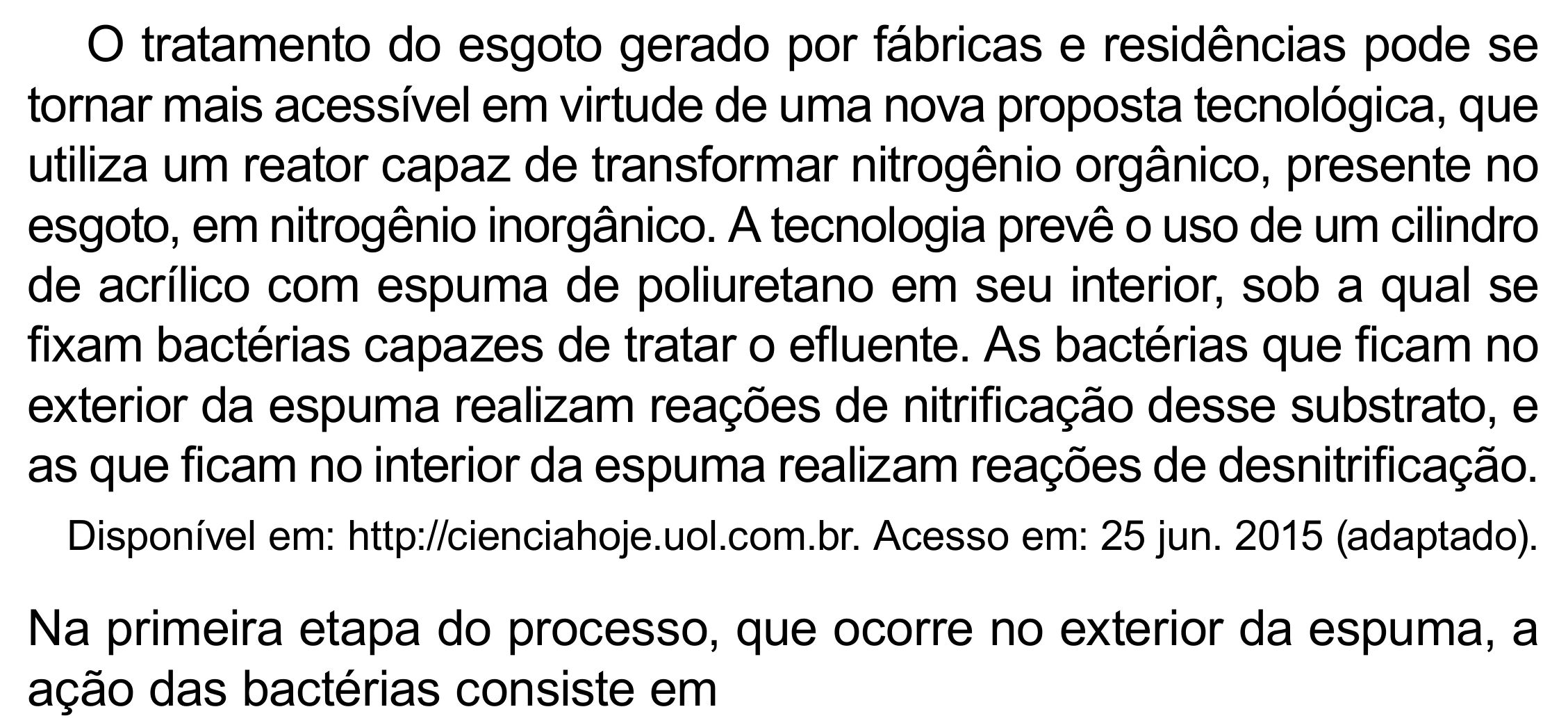 Enunciado original completo da questão 105 do ENEM 2023 - 2º Dia – Caderno 8 – Rosa (Superampliada) – Reaplicação/PPL, página 16.