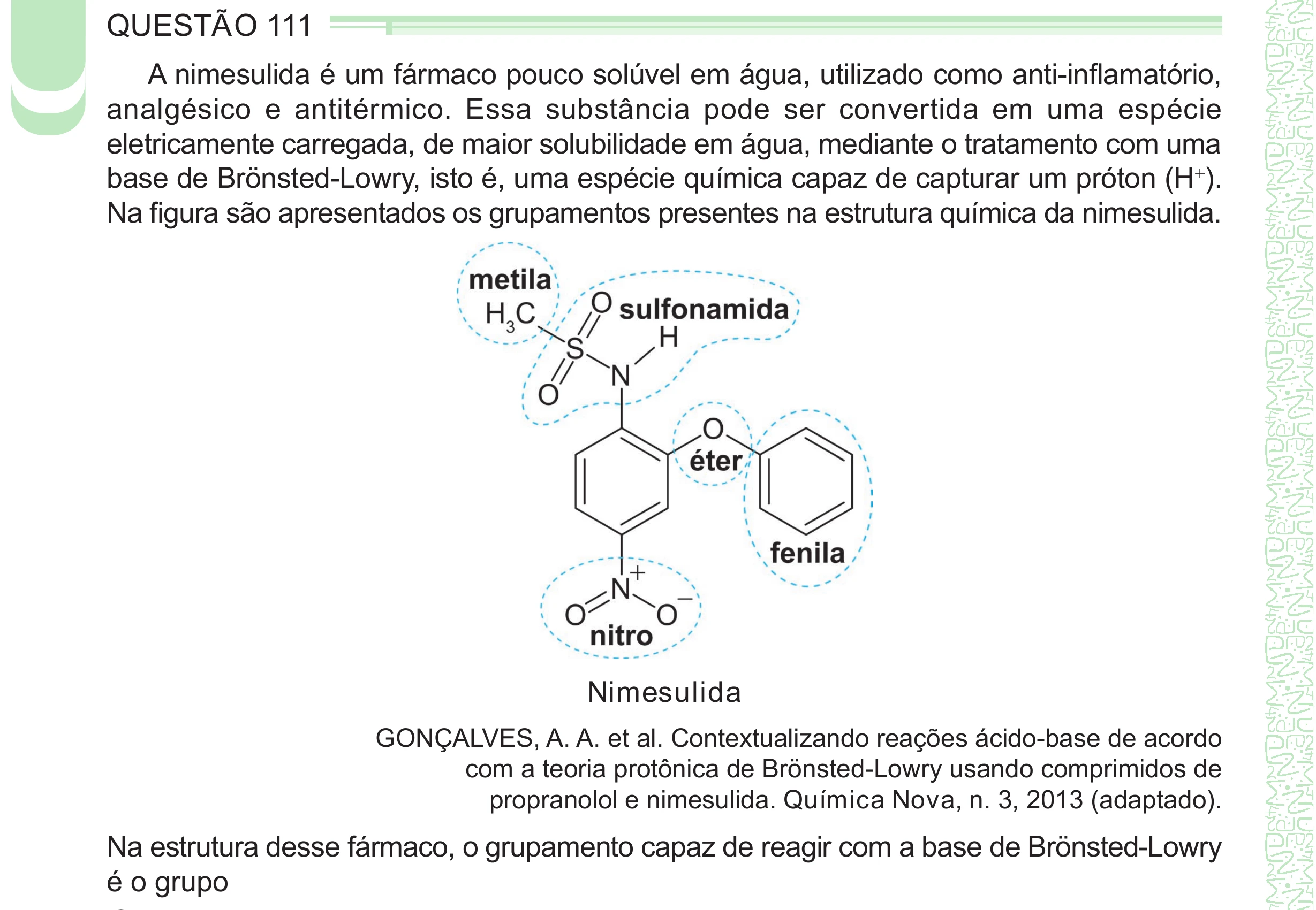 Enunciado original completo da questão 111 do ENEM 2024 - 2º Dia – Caderno 8 – Verde – Aplicação Regular - (Ampliada), página 14.