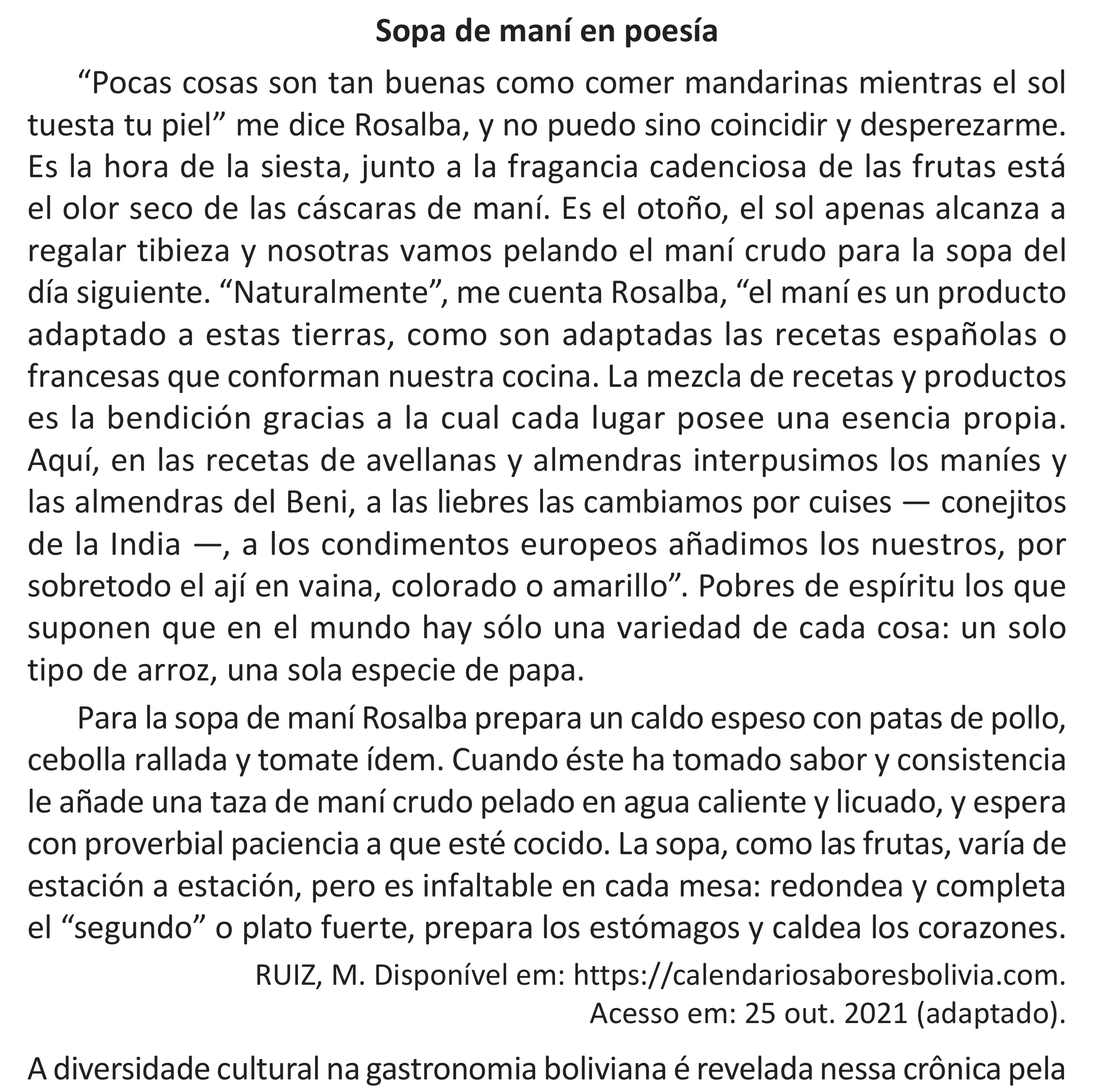 Enunciado original completo da questão 5 (espanhol) do ENEM 2025 - 1º Dia – Caderno 9 – Laranja (Braile e ledor) – Reaplicação - (Superampliada), página 12.