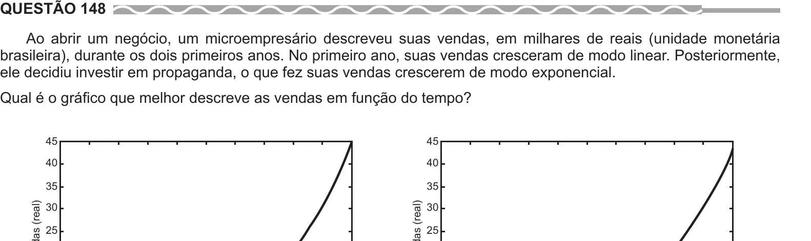 Enunciado original completo da questão 148 do ENEM 2017 - 2º Dia - Caderno 7 - Azul – Reaplicação/PPL, página 20.
