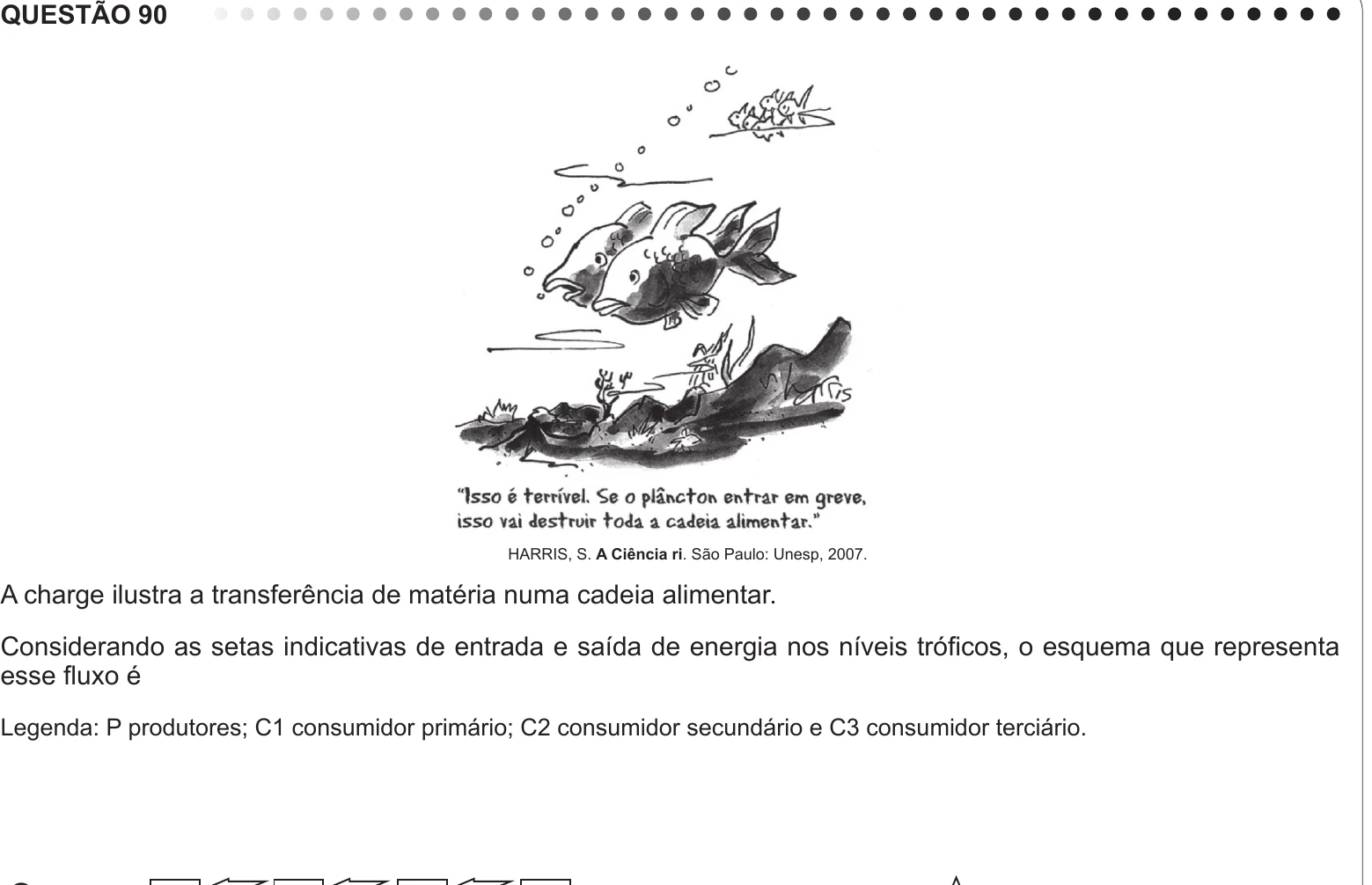 Enunciado original completo da questão 90 do ENEM 2011 - 1º Dia - Caderno 3 - Branco – Reaplicação/PPL, página 31.