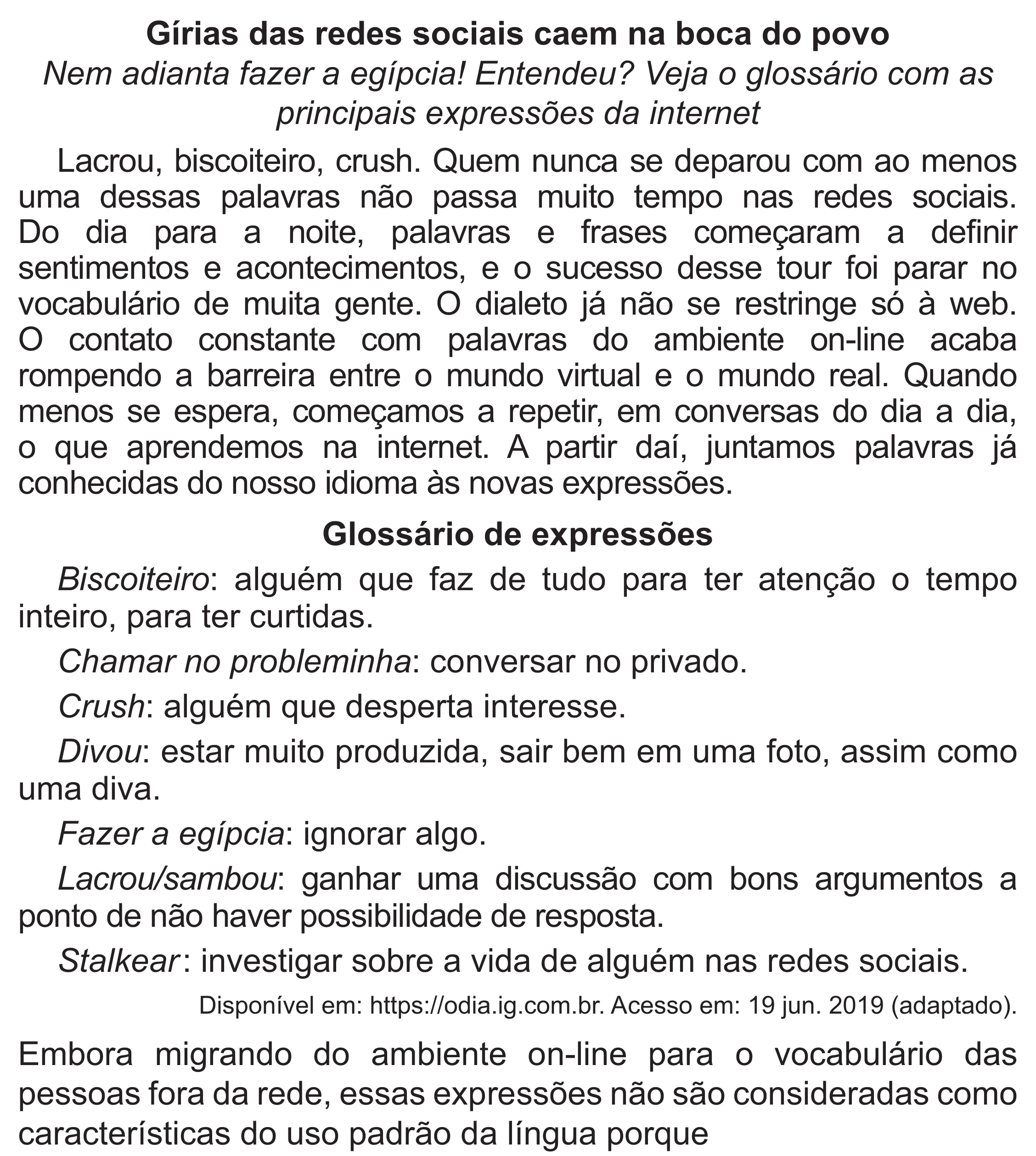 Enunciado original completo da questão 40 do ENEM 2021 - 1º Dia – Caderno 2 – Amarelo (Superampliada) – Reaplicação/PPL/Segunda Oportunidade, página 45.