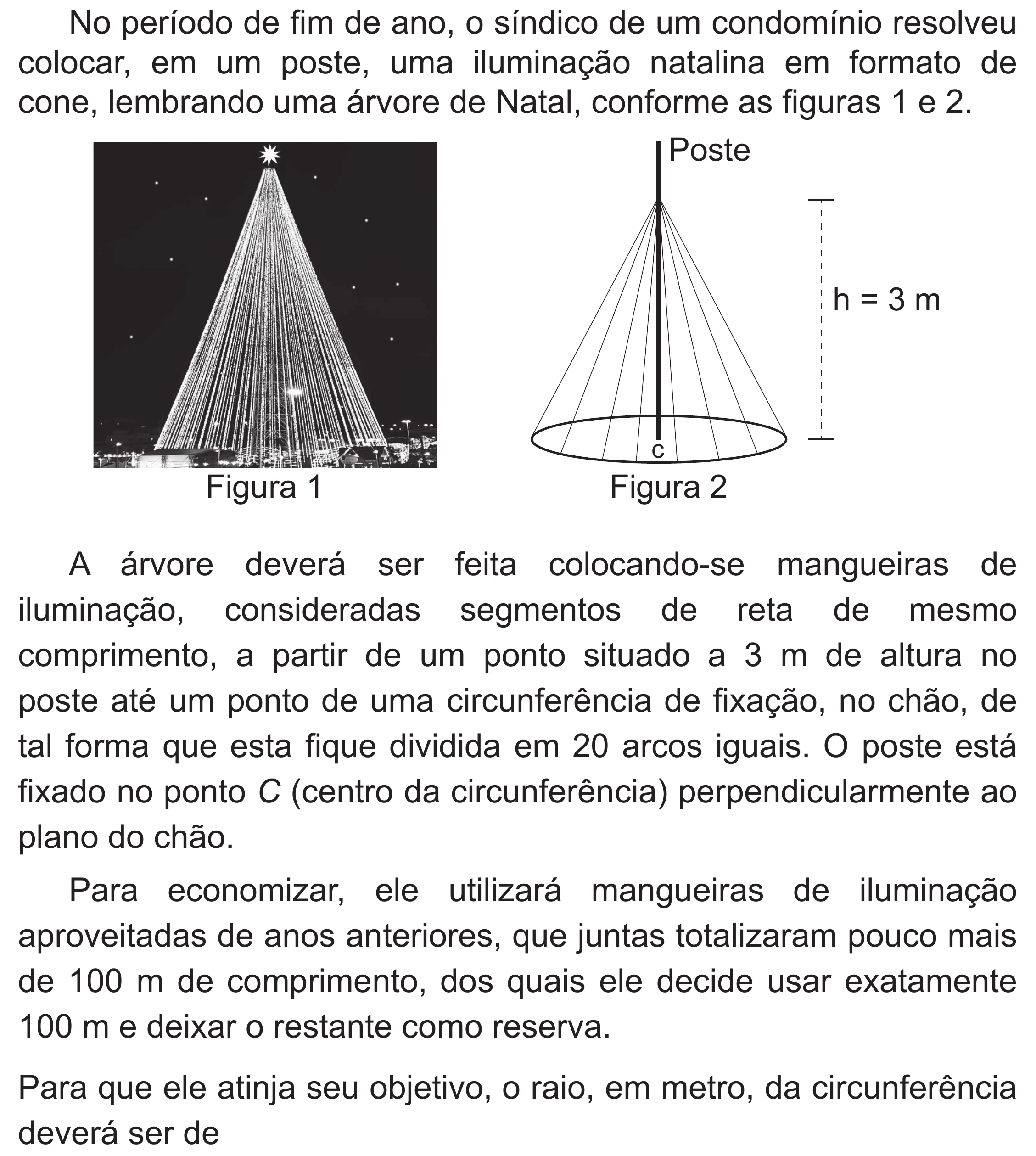 Enunciado original completo da questão 166 do ENEM 2020 - 2º Dia - Caderno 8 – Rosa (Superampliada) – Aplicação Regular, página 67.