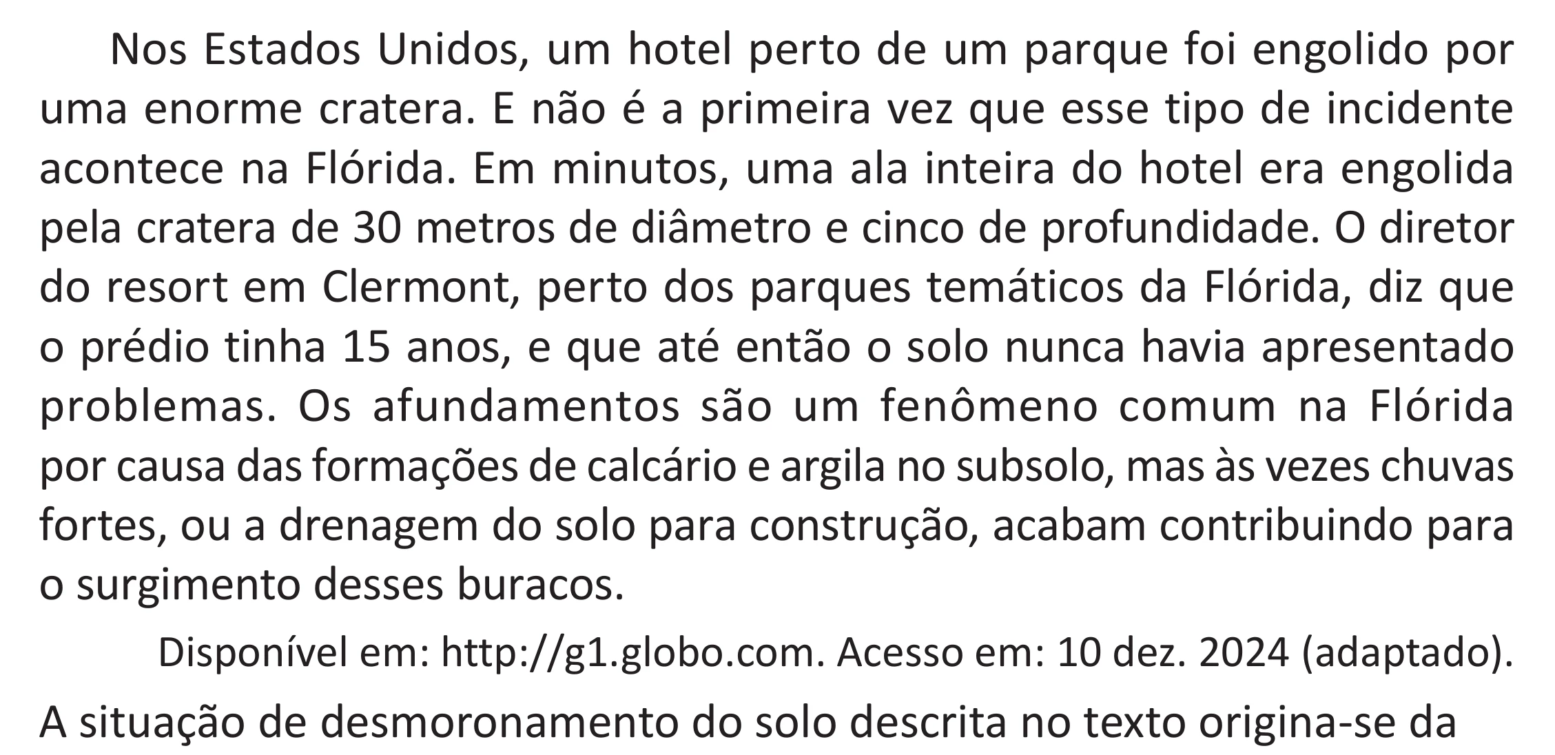 Enunciado original completo da questão 62 do ENEM 2025 - 1º Dia – Caderno 9 – Laranja (Braile e ledor) – Aplicação Regular - (Superampliada), página 71.