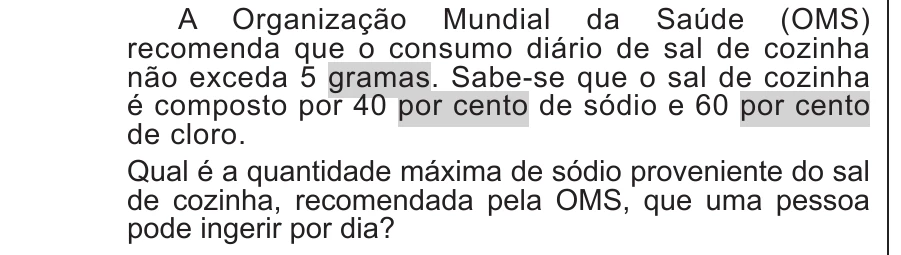 Enunciado original completo da questão 140 do ENEM 2015 - 2º Dia - Caderno 14 - Cinza – Reaplicação/PPL - Ledor, página 20.