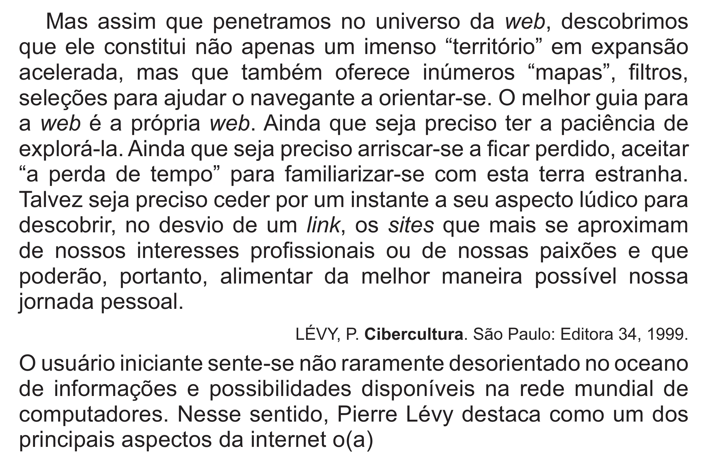Enunciado original completo da questão 8 do ENEM 2017 - 1º Dia - Caderno 1 - Azul (Superampliada) – Aplicação regular, página 14.