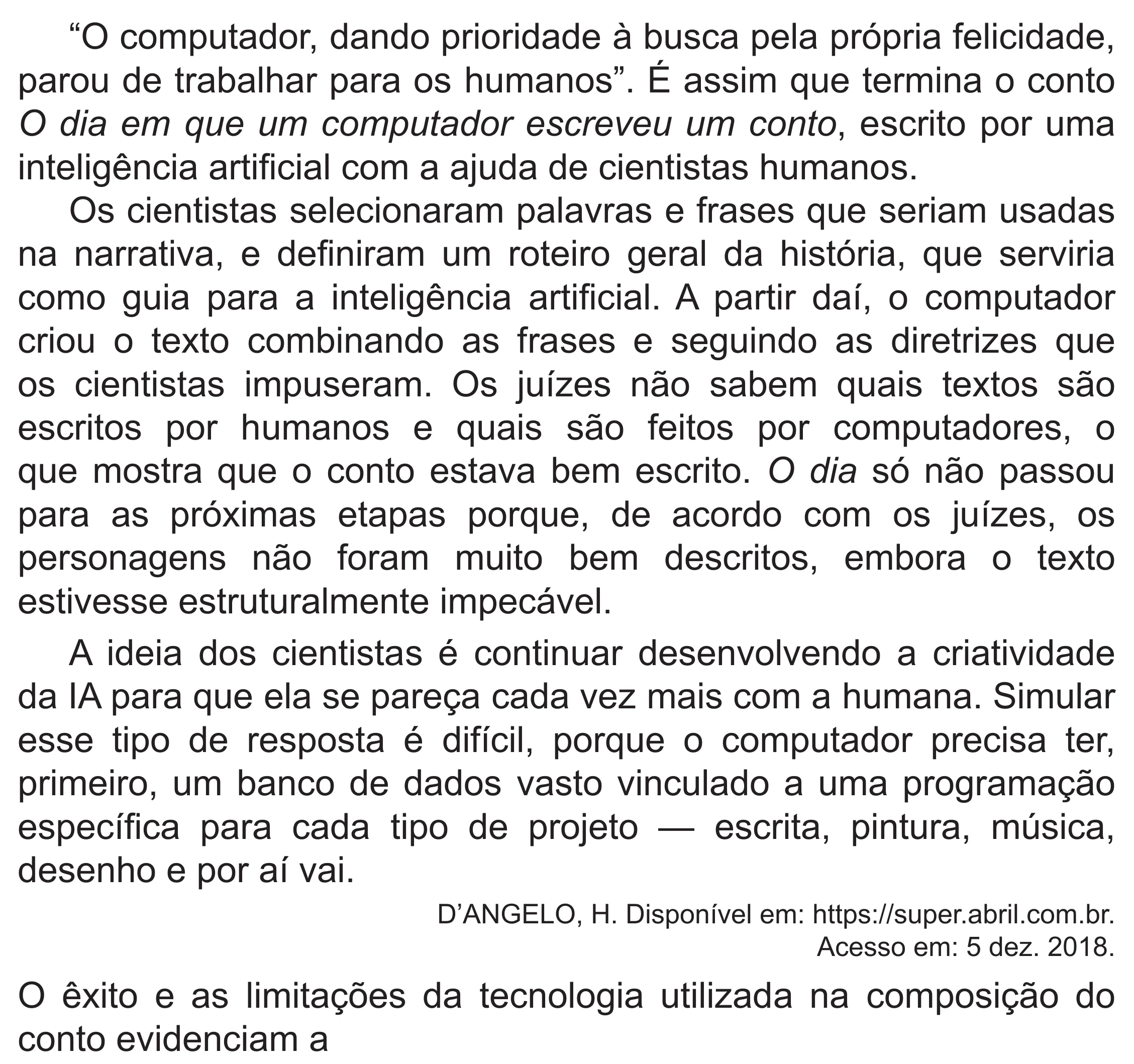 Enunciado original completo da questão 34 do ENEM 2019 - 1º Dia – Caderno 2 – Amarelo (Superampliada) – Aplicação Regular, página 37.