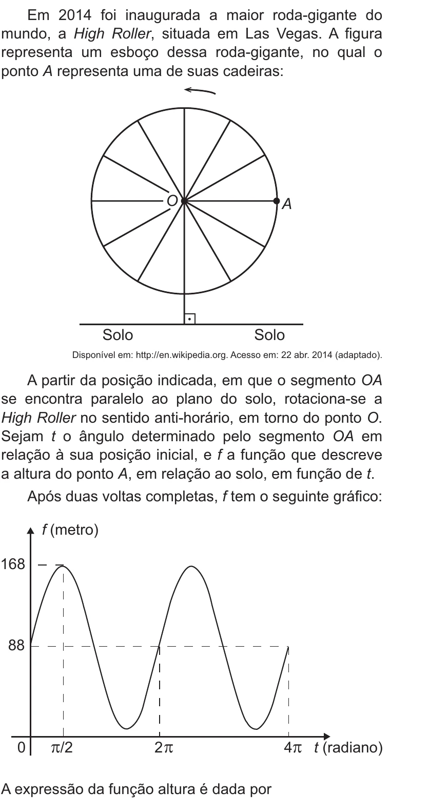 Enunciado original completo da questão 145 do ENEM 2018 - 2º Dia - Caderno 5 - Amarelo – Aplicação regular, página 18.