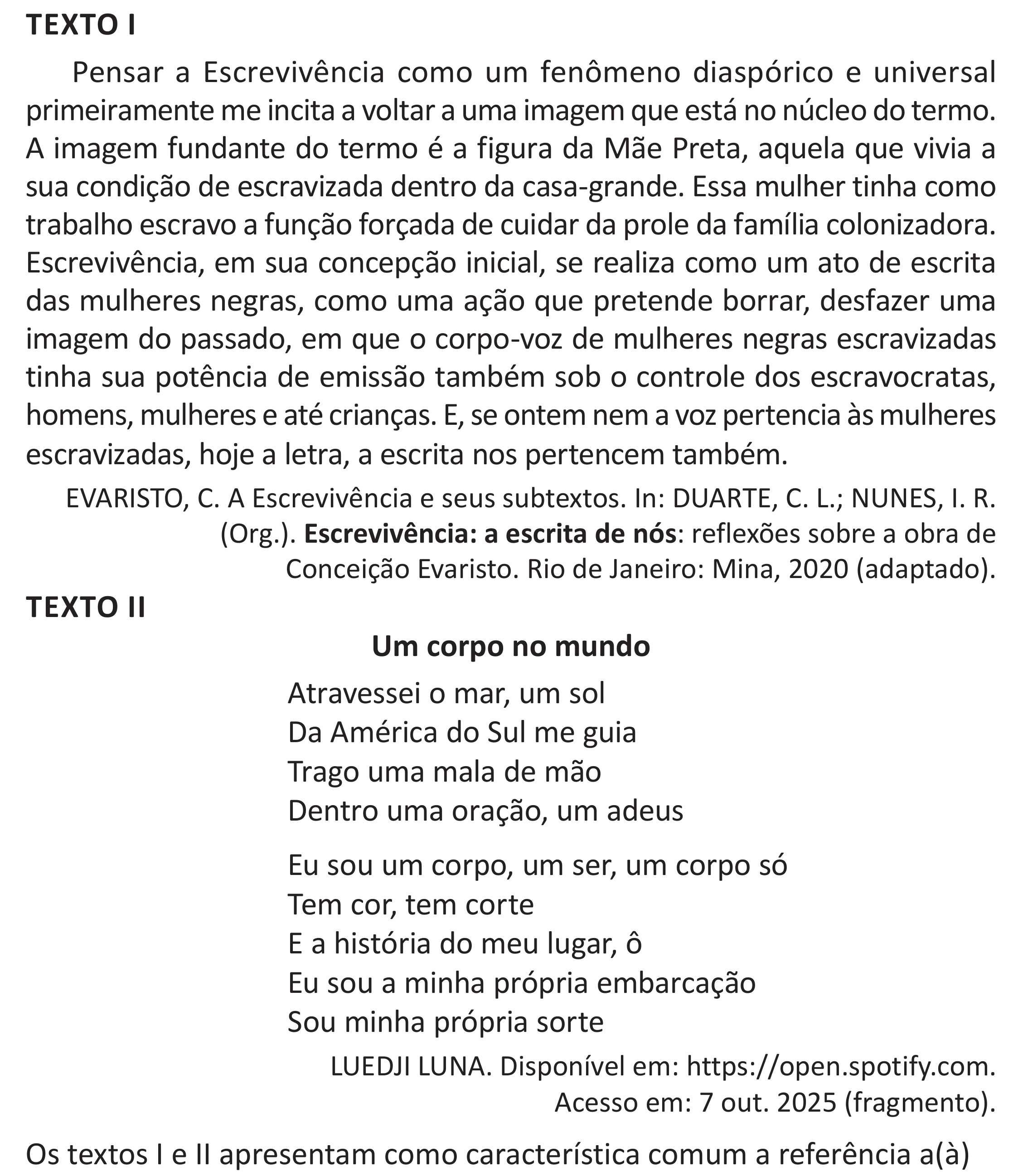 Enunciado original completo da questão 36 do ENEM 2025 - 1º Dia – Caderno 9 – Laranja (Braile e ledor) – Reaplicação - (Superampliada), página 41.