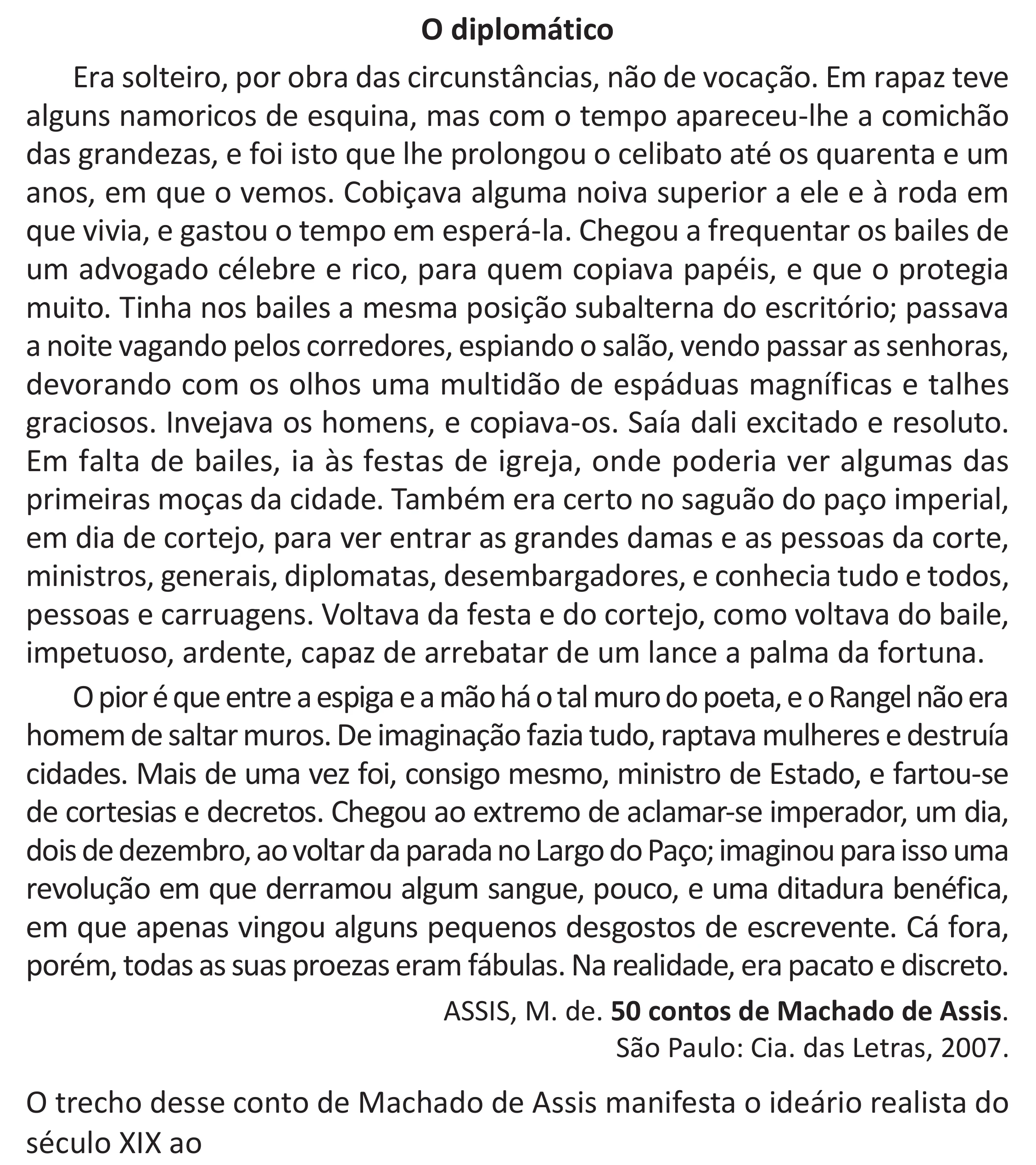 Enunciado original completo da questão 19 do ENEM 2025 - 1º Dia – Caderno 9 – Laranja (Braile e ledor) – Reaplicação - (Superampliada), página 26.