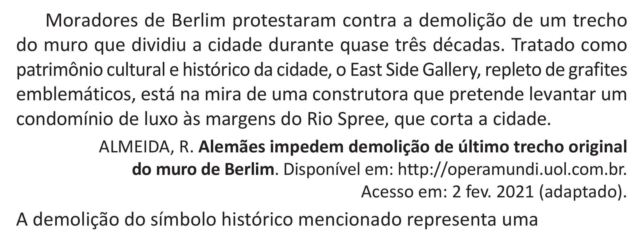Enunciado original completo da questão 63 do ENEM 2025 - 1º Dia – Caderno 9 – Laranja (Braile e ledor) – Aplicação Regular - (Superampliada), página 72.