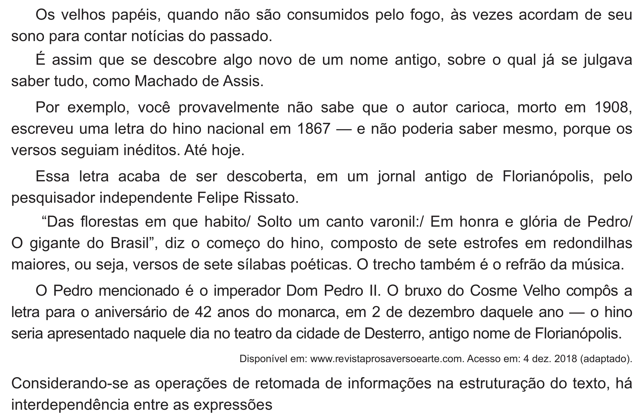 Enunciado original completo da questão 20 do ENEM 2021 - 1º Dia – Caderno 2 – Amarelo (Ampliada) – Aplicação Regular, página 18.