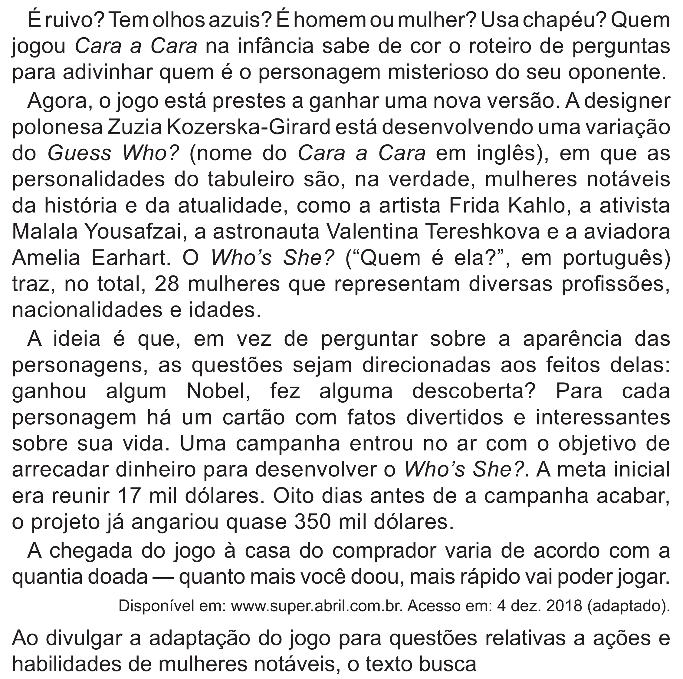 Enunciado original completo da questão 19 do ENEM 2022 - 1º Dia – Caderno 3 – Branco (Superampliada) – Aplicação Regular, página 24.
