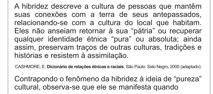 Enunciado original completo da questão 22 do ENEM 2010 - 1º Dia – Caderno 3 – Branco – Reaplicação/PPL, página 8.