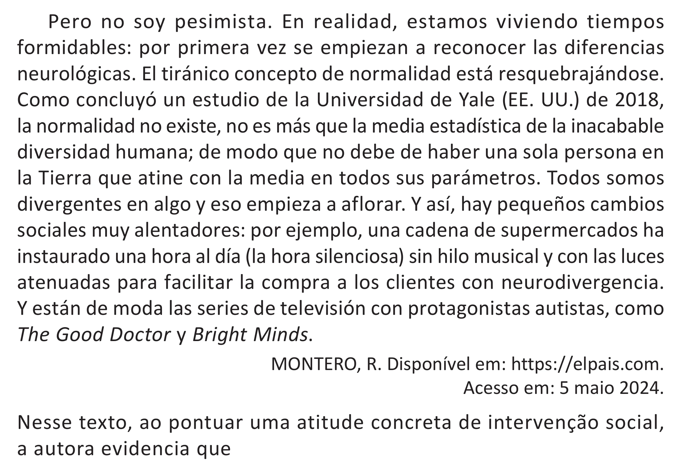 Enunciado original completo da questão 1 (espanhol) do ENEM 2025 - 1º Dia – Caderno 10 – Roxo (Libras) – Aplicação Regular - (Superampliada), página 8.