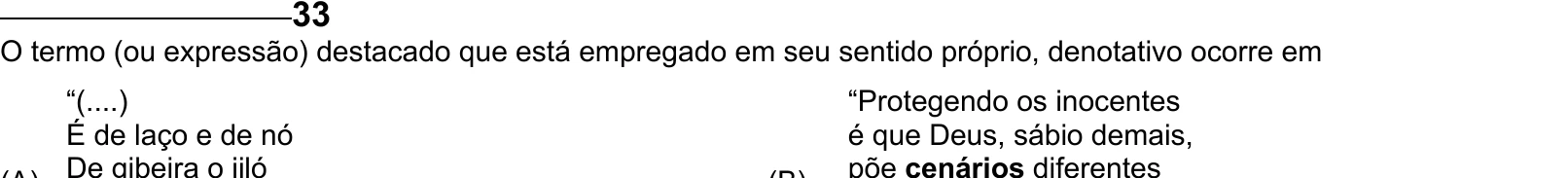Enunciado original completo da questão 33 do ENEM 2005 - Caderno Amarelo, página 13.