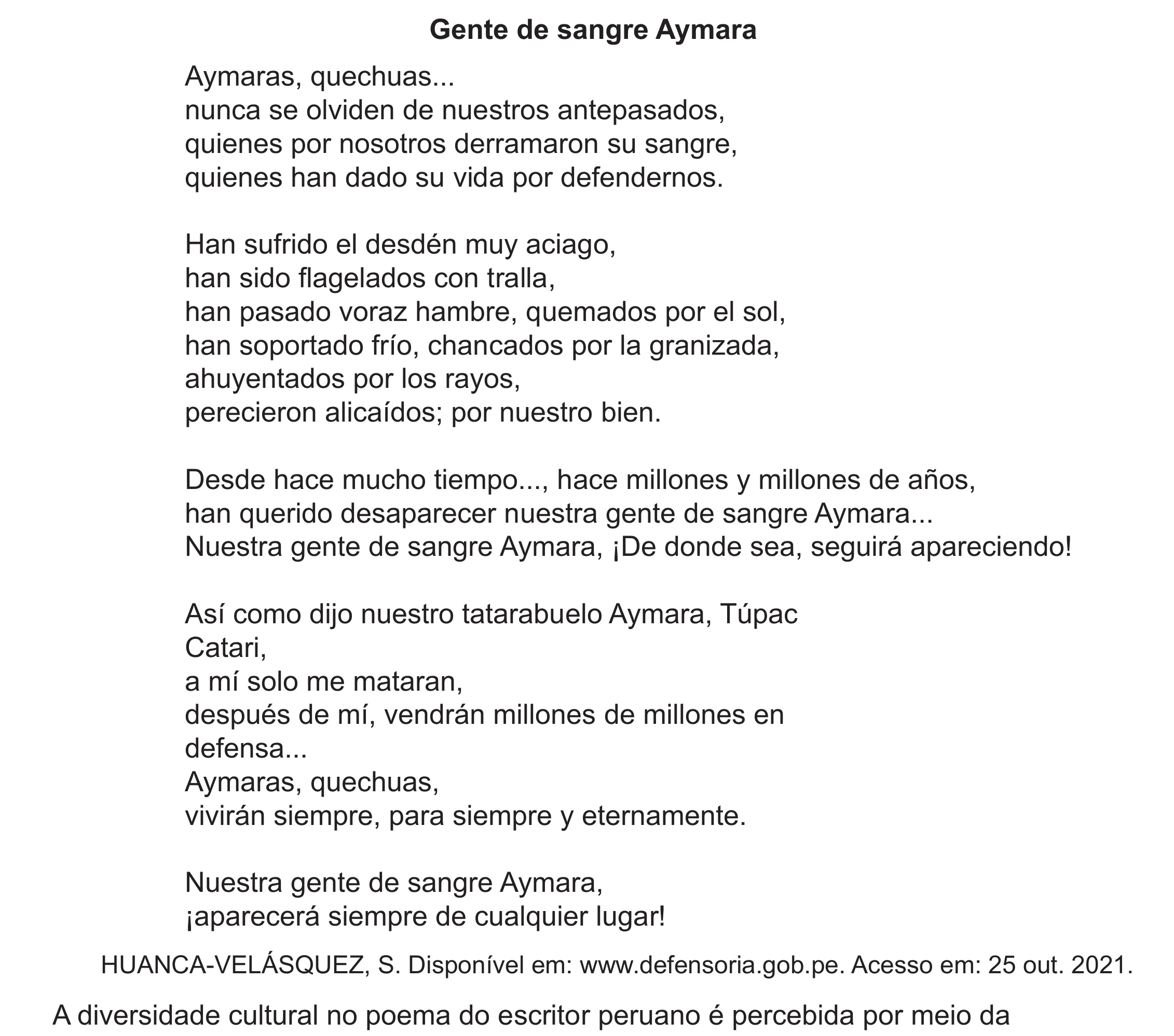 Enunciado original completo da questão 4 (espanhol) do ENEM 2024 - 1º Dia – Caderno 4 – Verde (Ampliada) – Reaplicação/PPL, página 8.