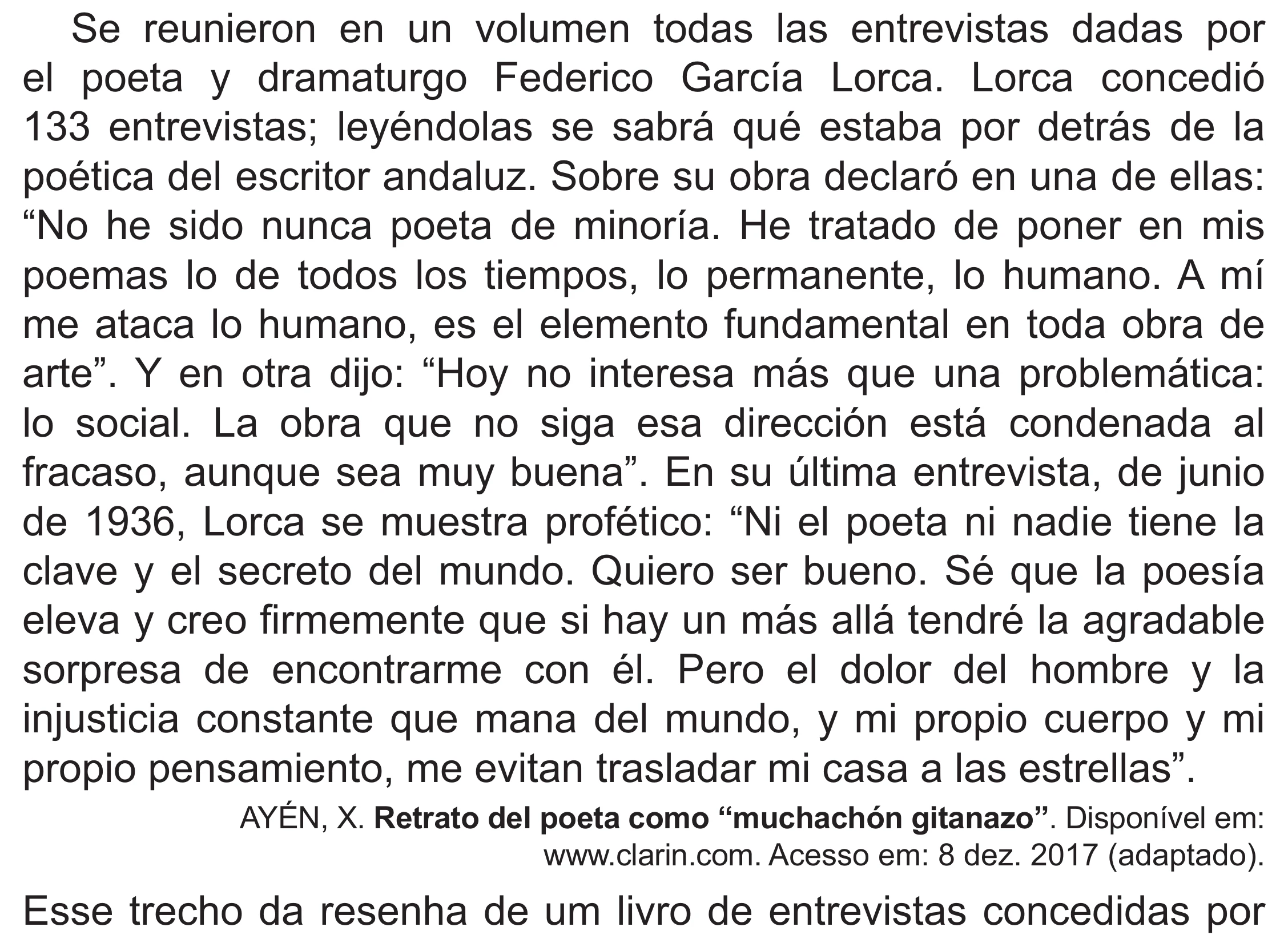 Enunciado original completo da questão 4 (espanhol) do ENEM 2021 - 1º Dia – Caderno 10 – Verde (Libras – Superampliada) – Aplicação Regular, página 10.