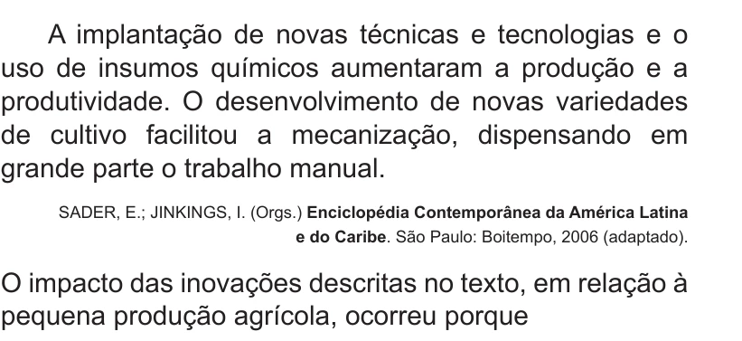 Enunciado original completo da questão 29 do ENEM 2014 - 1º Dia – Caderno 3 – Branco – Terceira aplicação, página 10.