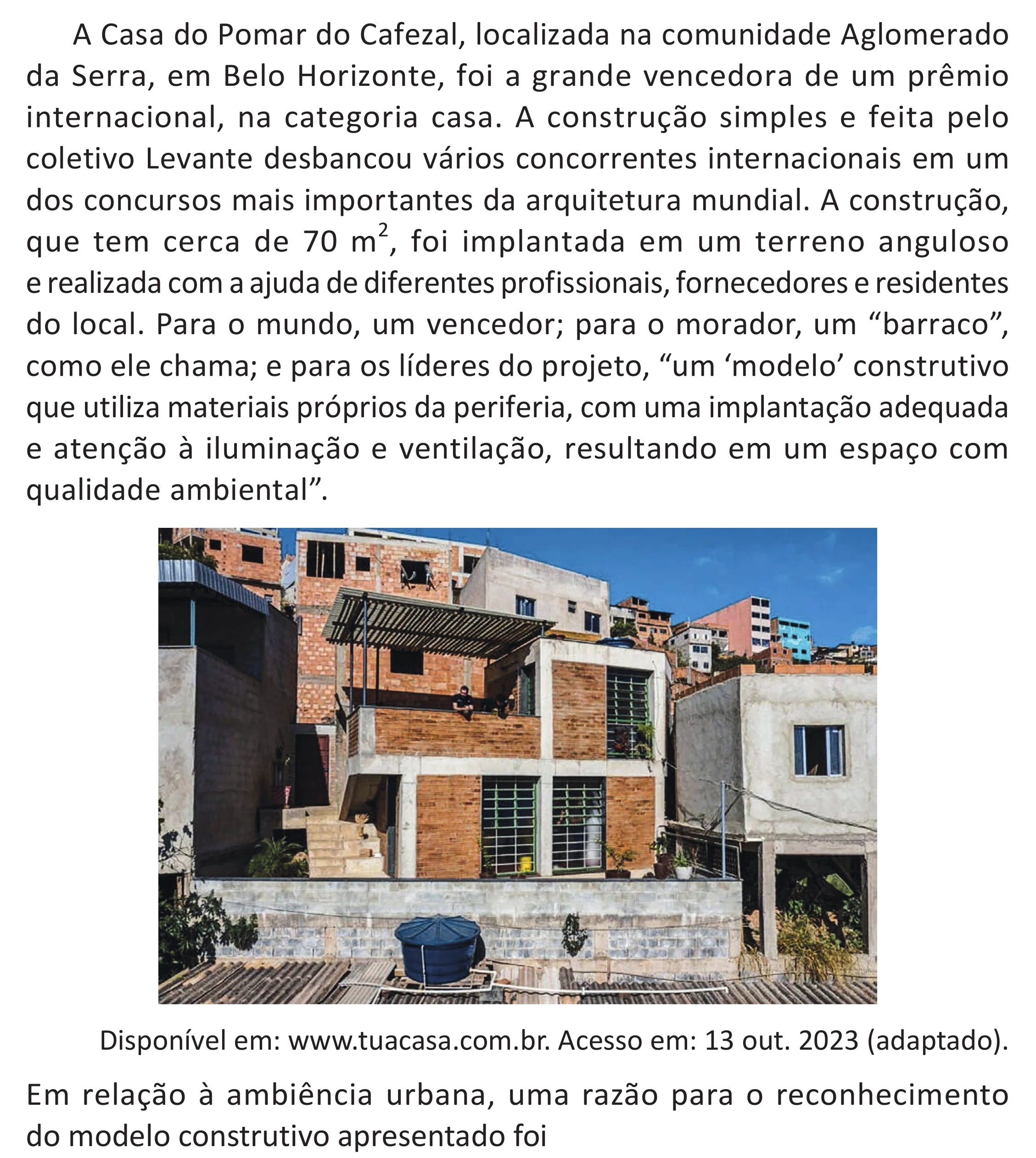 Enunciado original completo da questão 74 do ENEM 2025 - 1º Dia – Caderno 9 – Laranja (Braile e ledor) – Aplicação Regular - (Superampliada) - Belém, Ananindeua e Marituba, página 80.